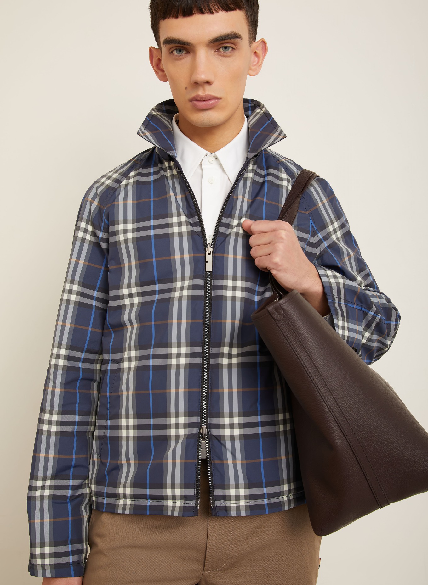 BURBERRY Reversible jacket with detachable hood: DARK BLUE