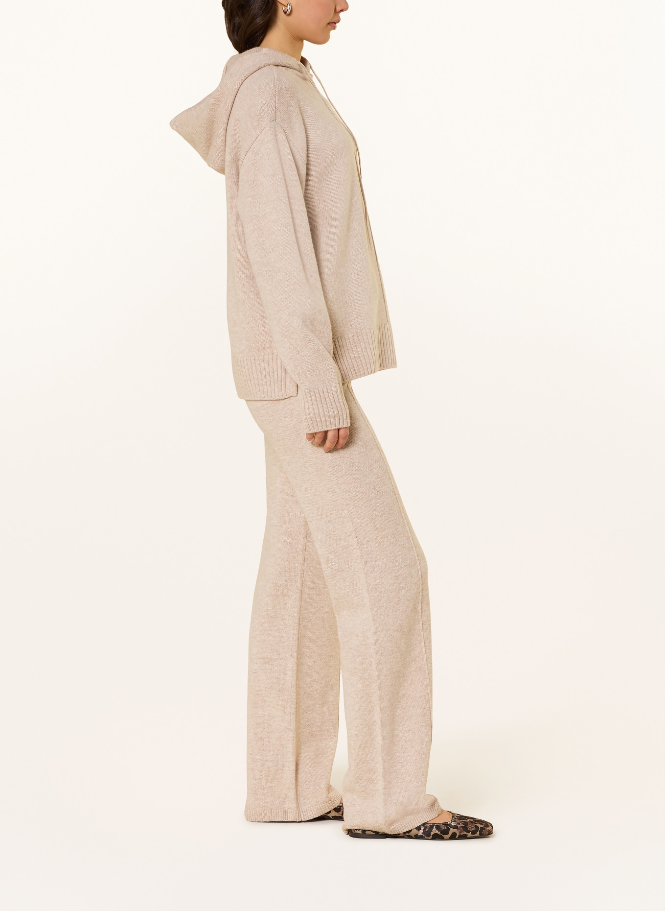 LeGer Studio Sweat à capuche en maille GODJA: BEIGE