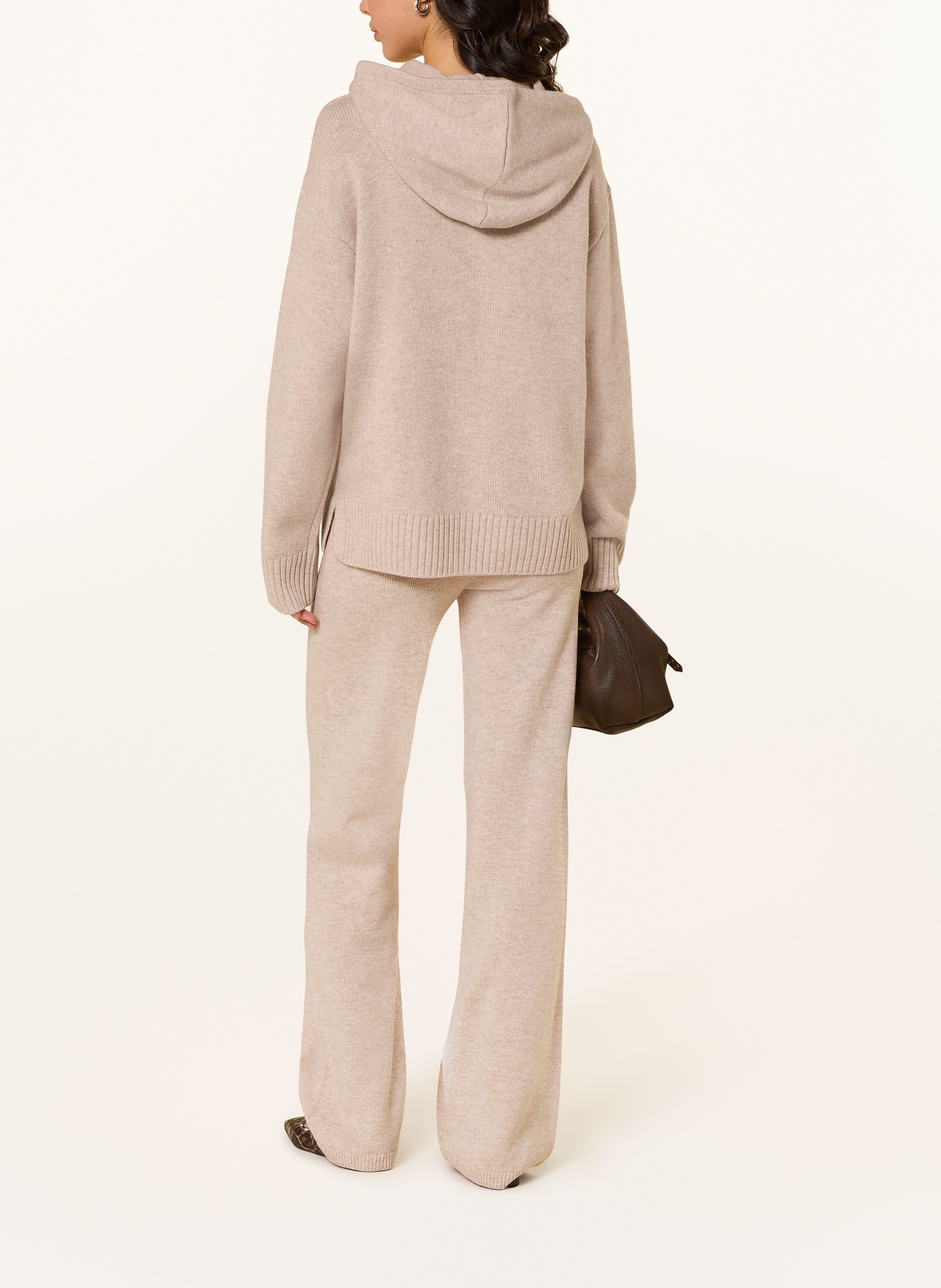 LeGer Studio Sweat à capuche en maille GODJA: BEIGE