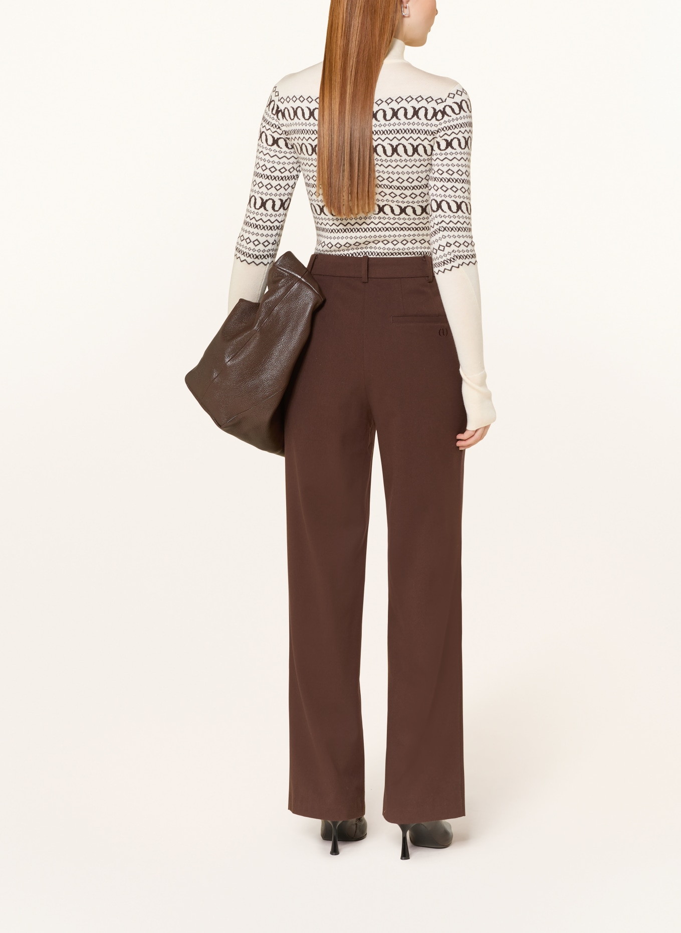 LeGer Studio Strickbody ILSE: CREME / DUNKELBRAUN