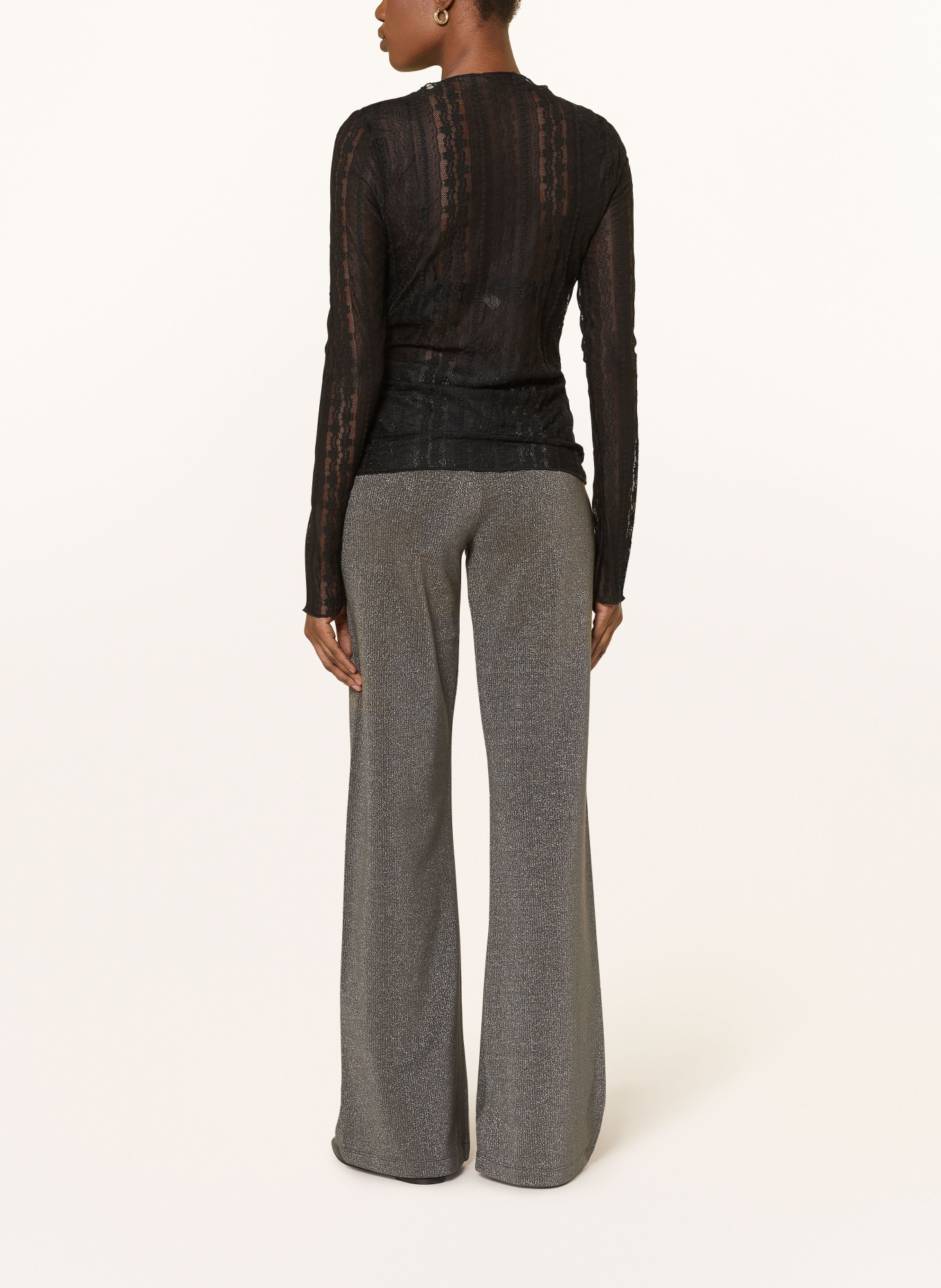 OH APRIL LOUI knit pants with glitter yarn: GRAY