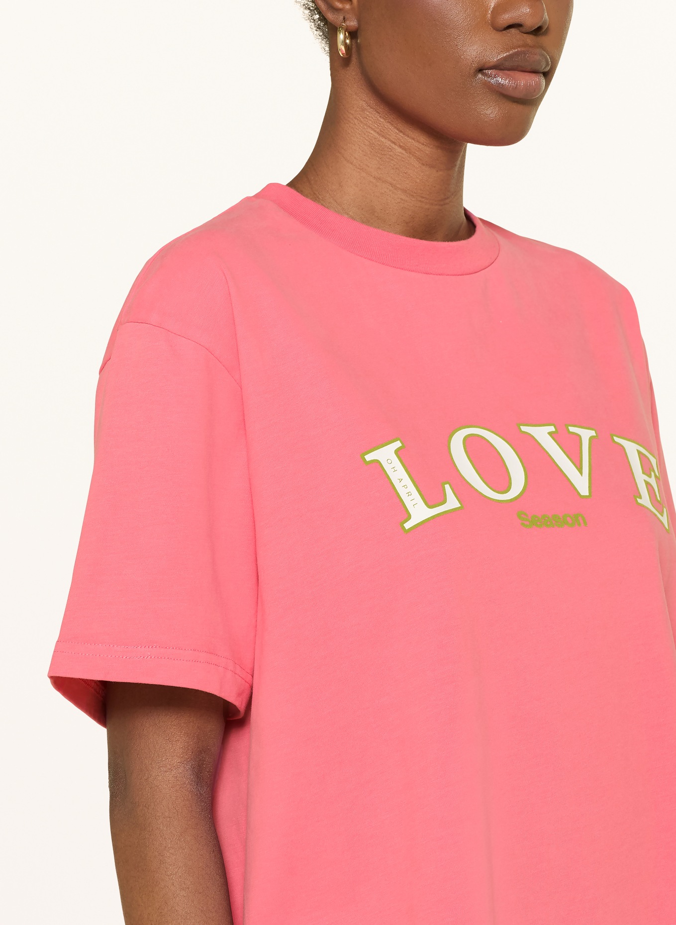 OH APRIL LOVE T-shirt: PINK / GREEN / WHITE