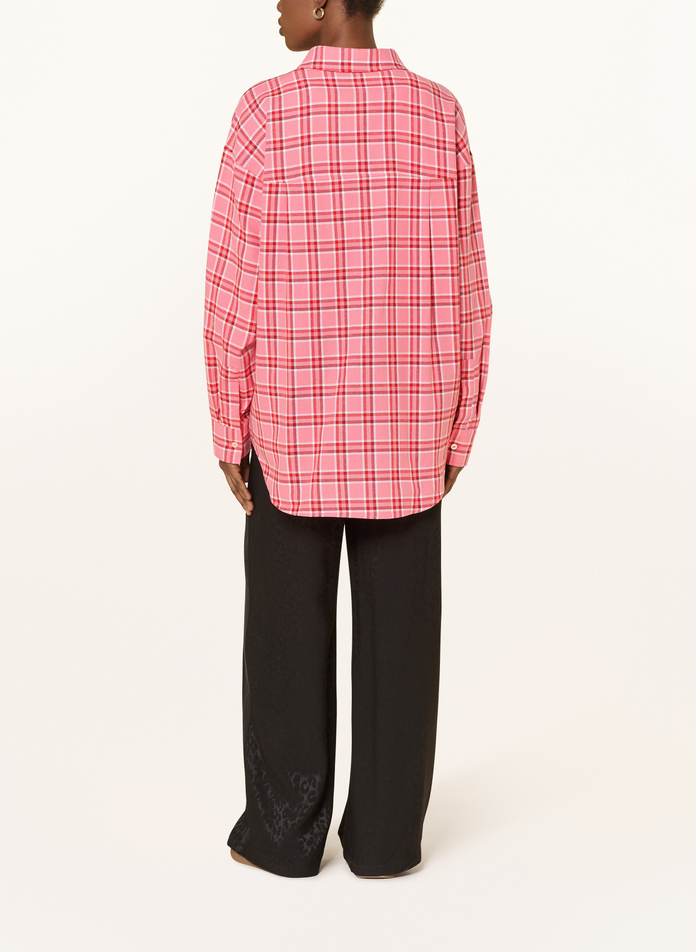 OH APRIL Hemdbluse VIVIAN aus Flanell: ROSA / ROT / WEISS