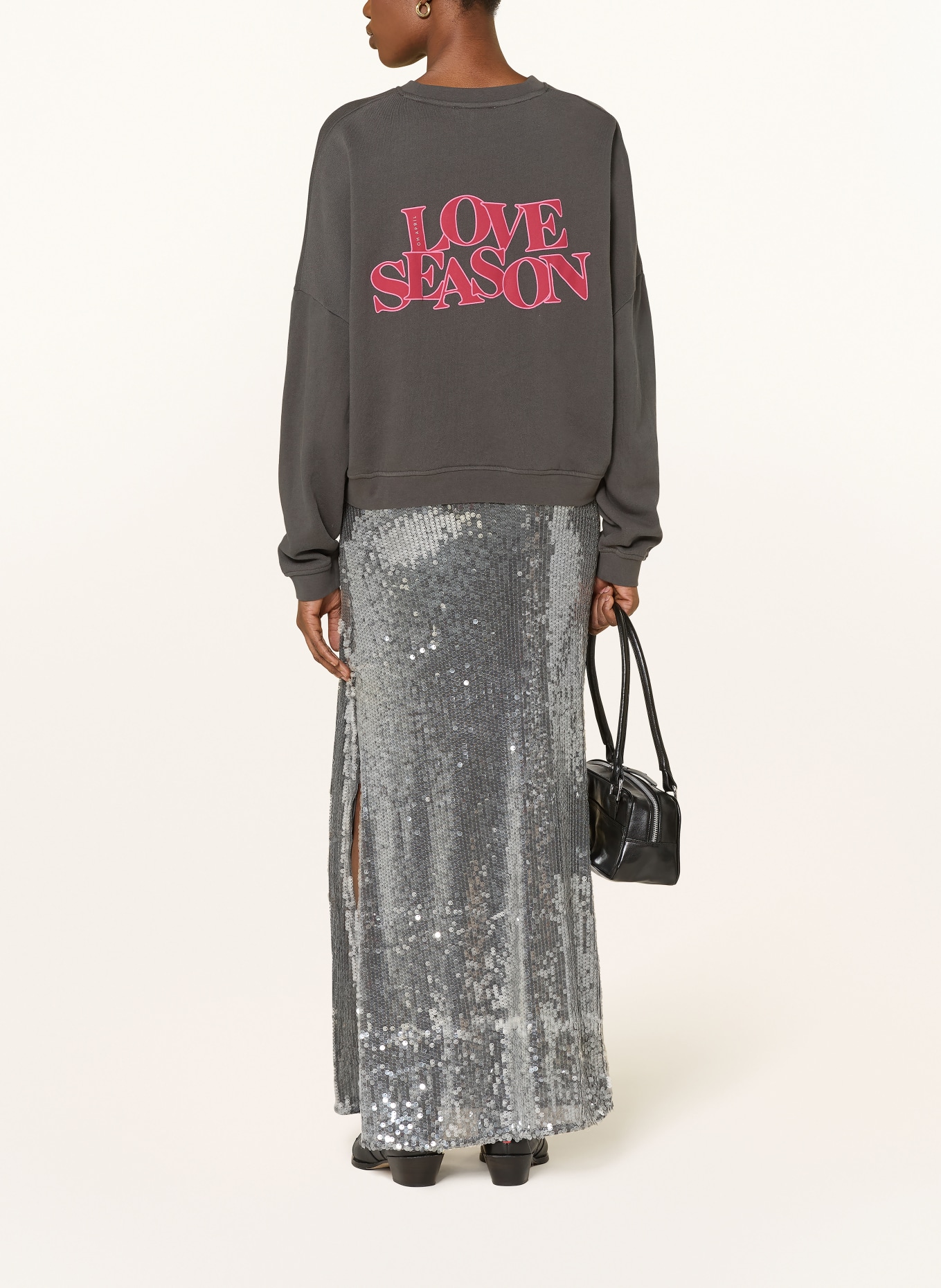 OH APRIL NIKA mesh skirt with sequins: SILVER