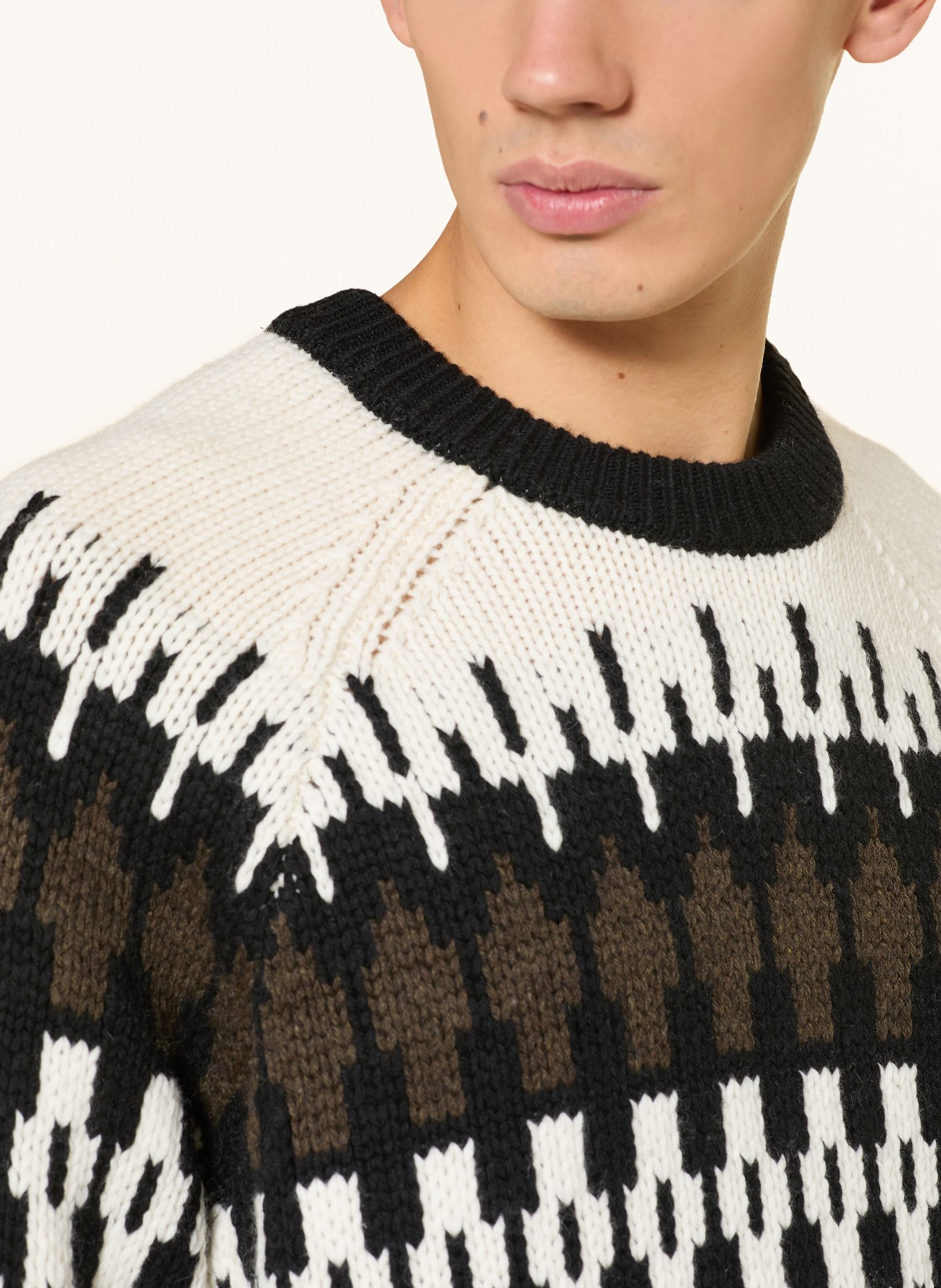 COS Pullover: SCHWARZ / ECRU / KHAKI