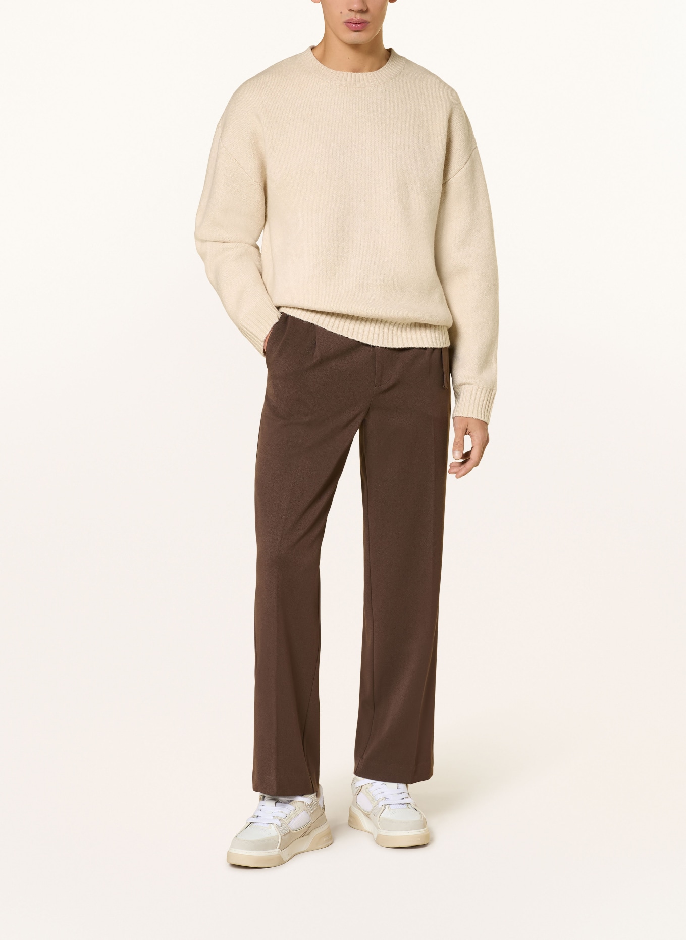 PEGADOR Oversized svetr SPOLETO: BÉŽOVÁ / BÍLÁ