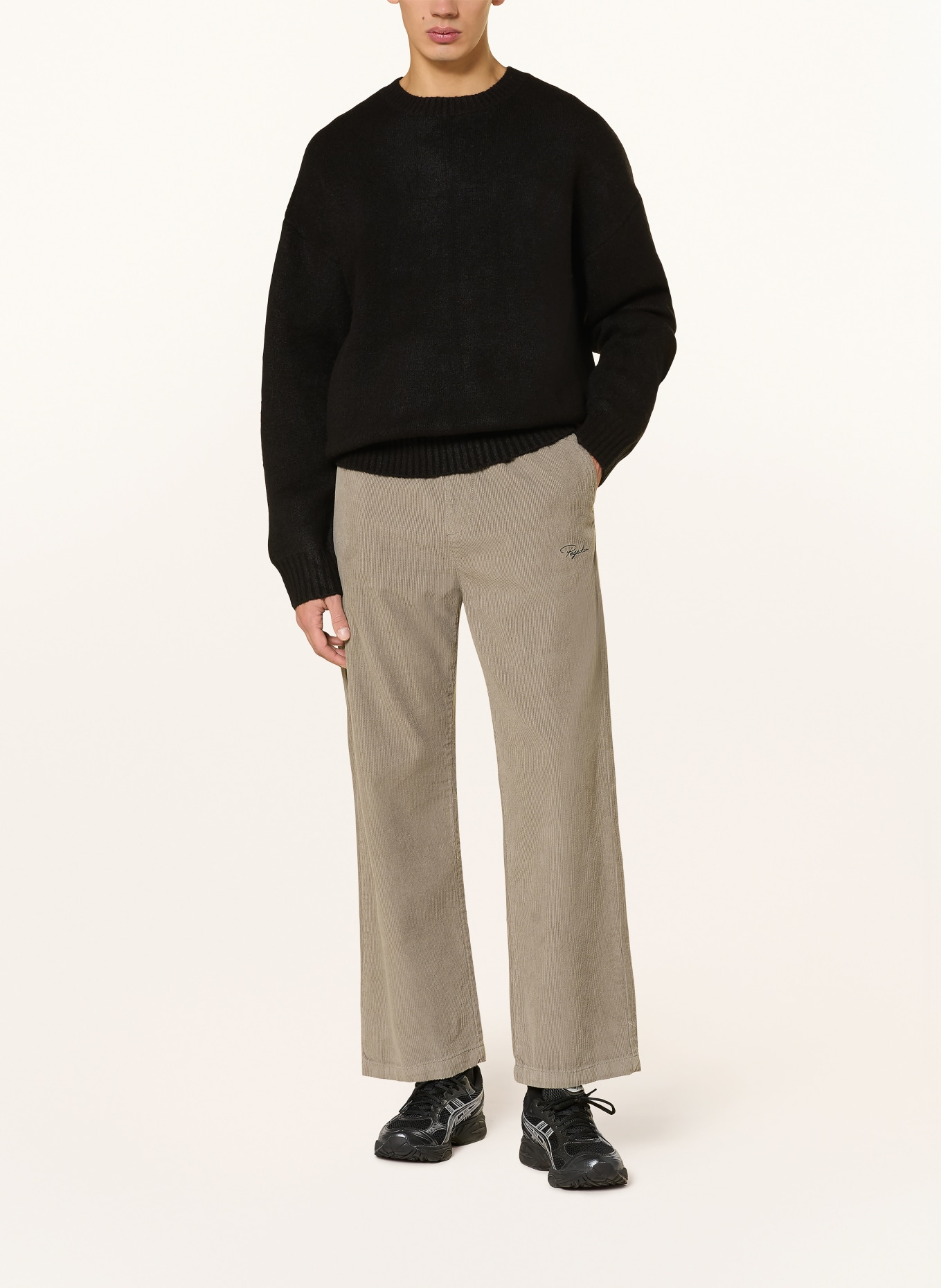 PEGADOR Oversized svetr SPOLETO: ČERNÁ / HNĚDÁ