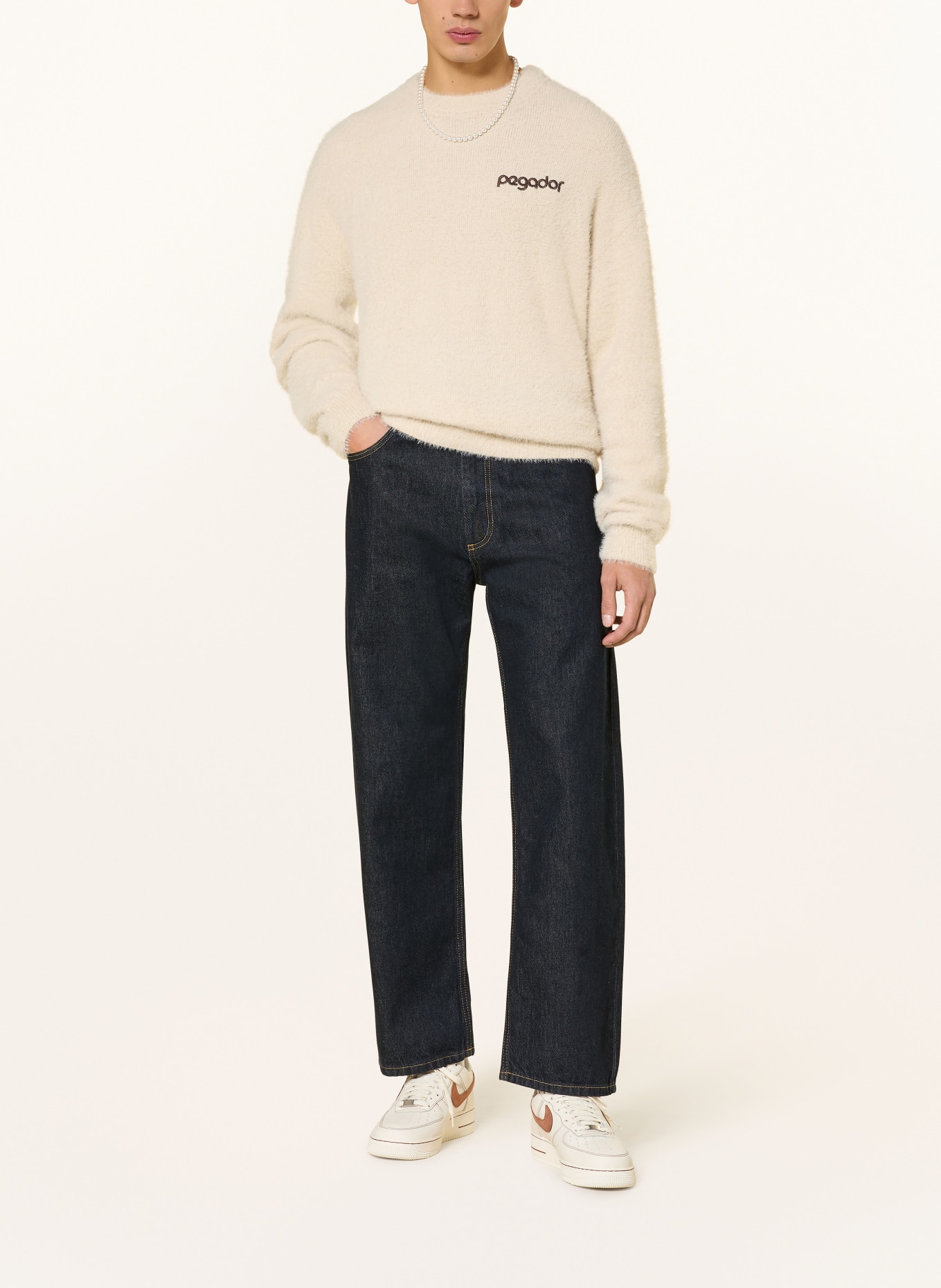 PEGADOR DALIAN sweater: CREAM / DARK BROWN