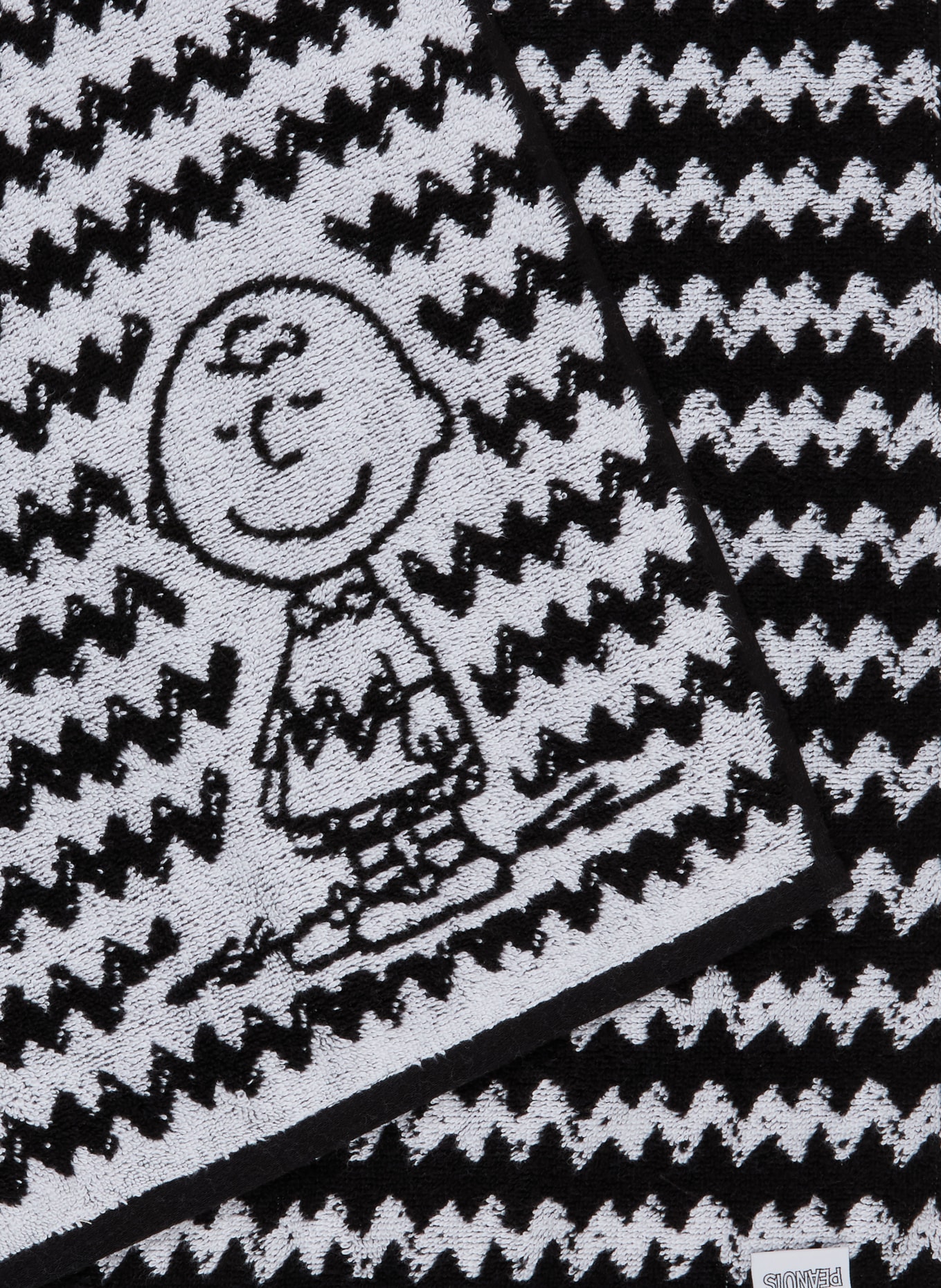 VOSSEN Duschtuch CHARLIE BROWN: HELLGRAU / SCHWARZ