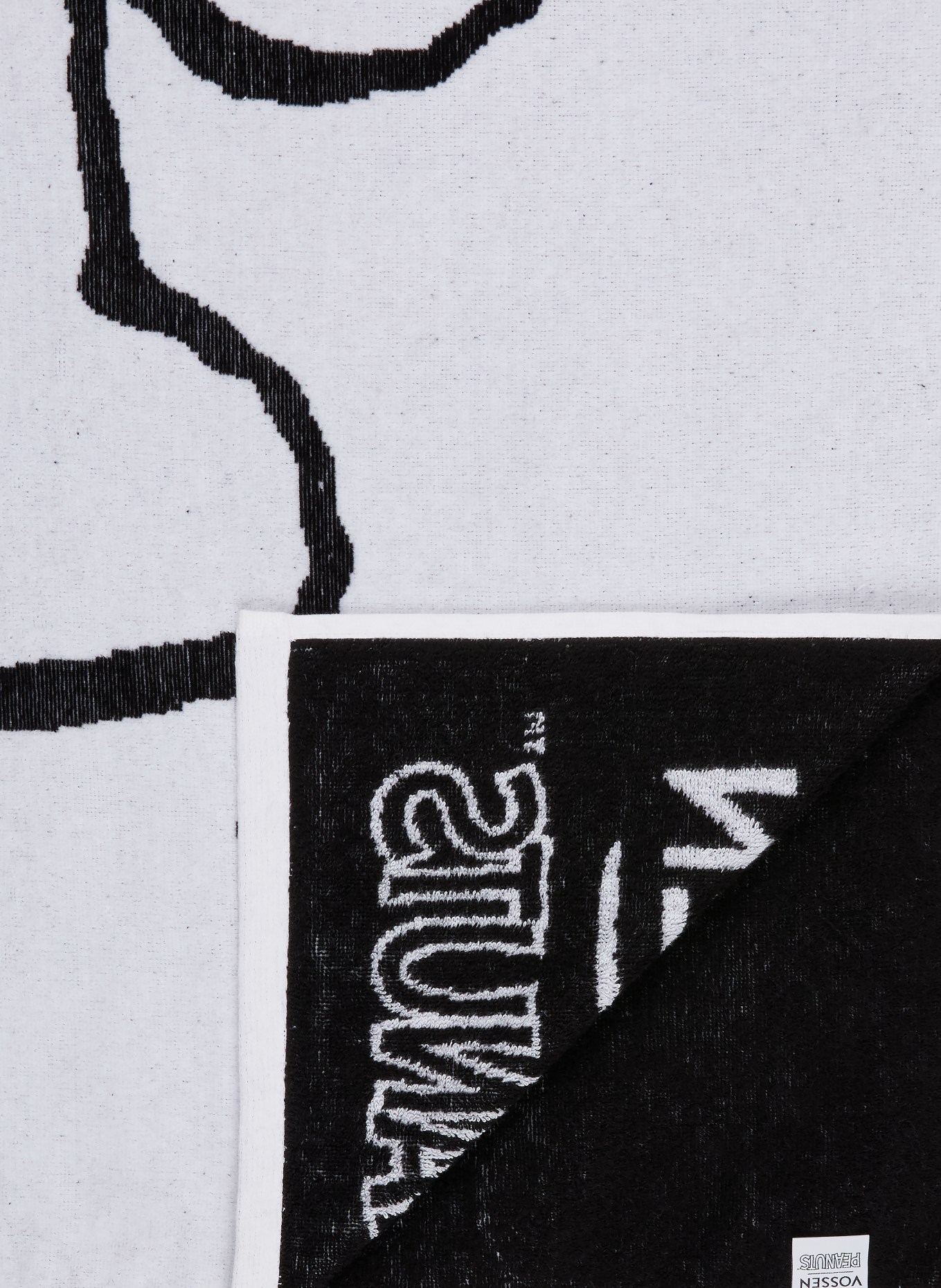 VOSSEN Strandtuch SNOOPY BEACH: WEISS / SCHWARZ