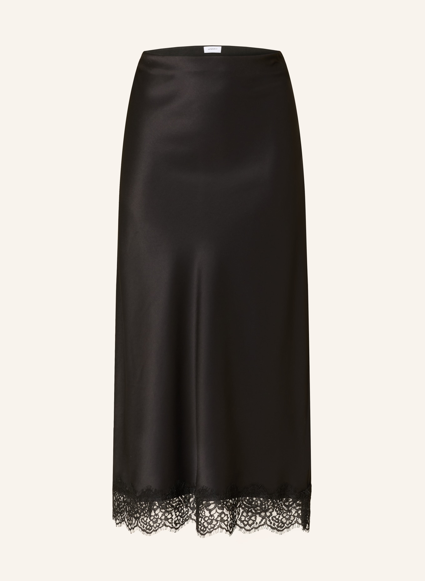 darling harbour Saténová sukně s krajkou: BLACK
