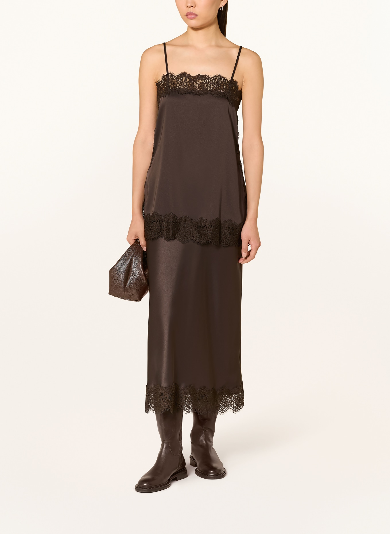 darling harbour Satintop mit Spitze: DARK BROWN