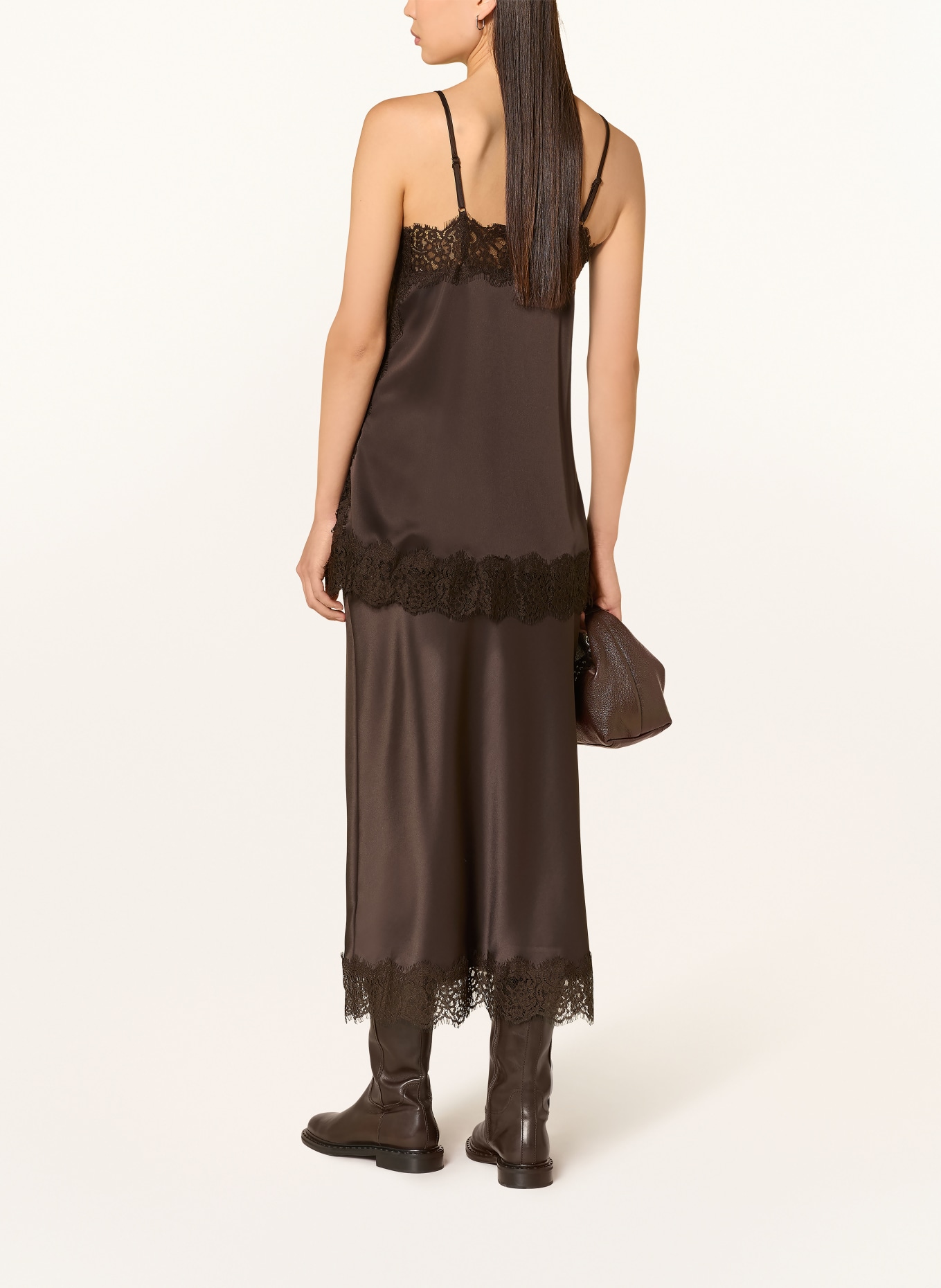 darling harbour Satintop mit Spitze: DARK BROWN