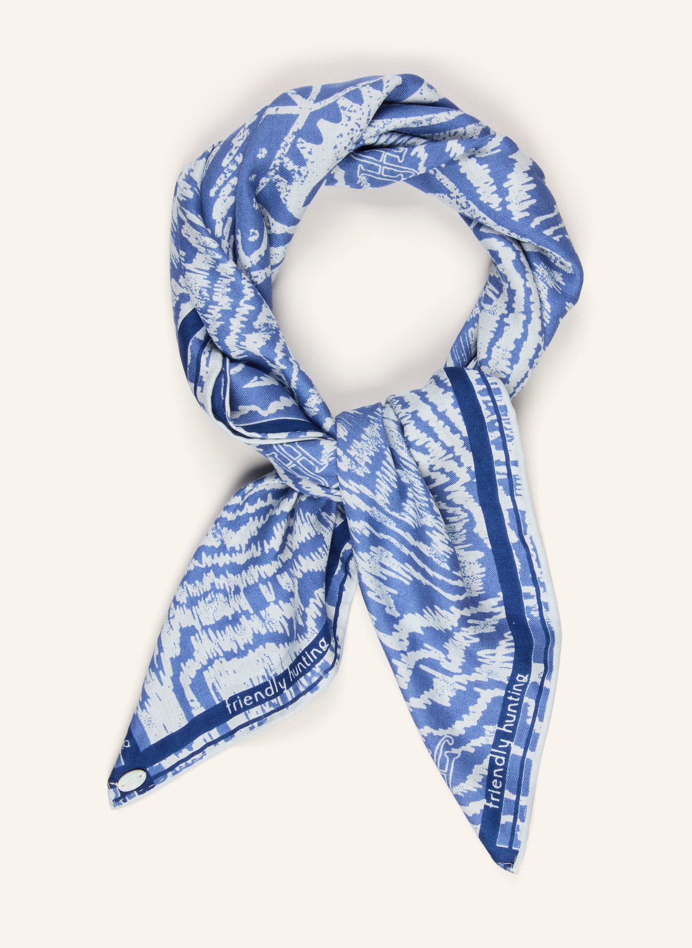 friendly hunting silk scarf: LIGHT BLUE / DARK BLUE / BLUE