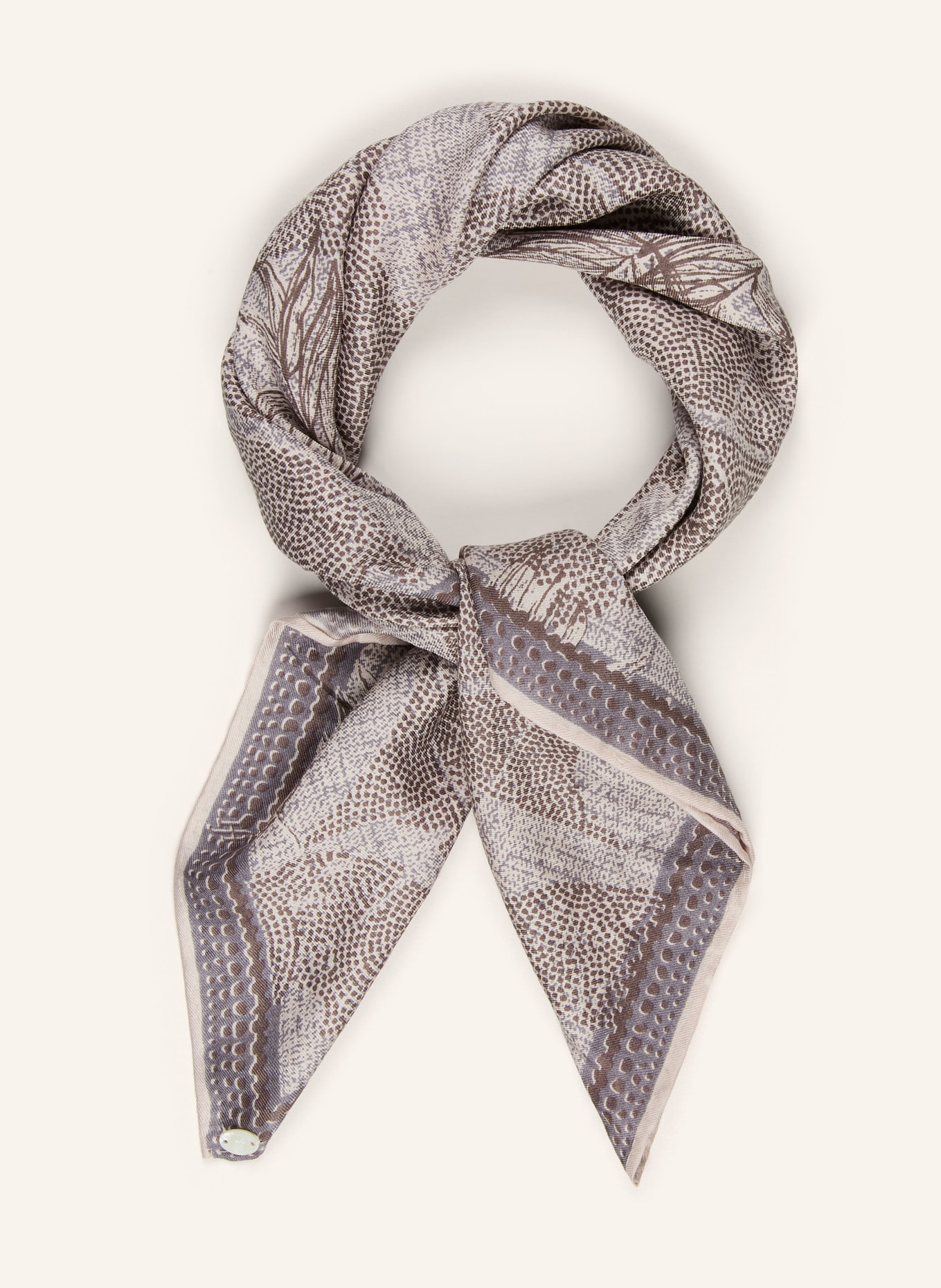 friendly hunting silk scarf: LIGHT GRAY / TAUPE / DARK GRAY