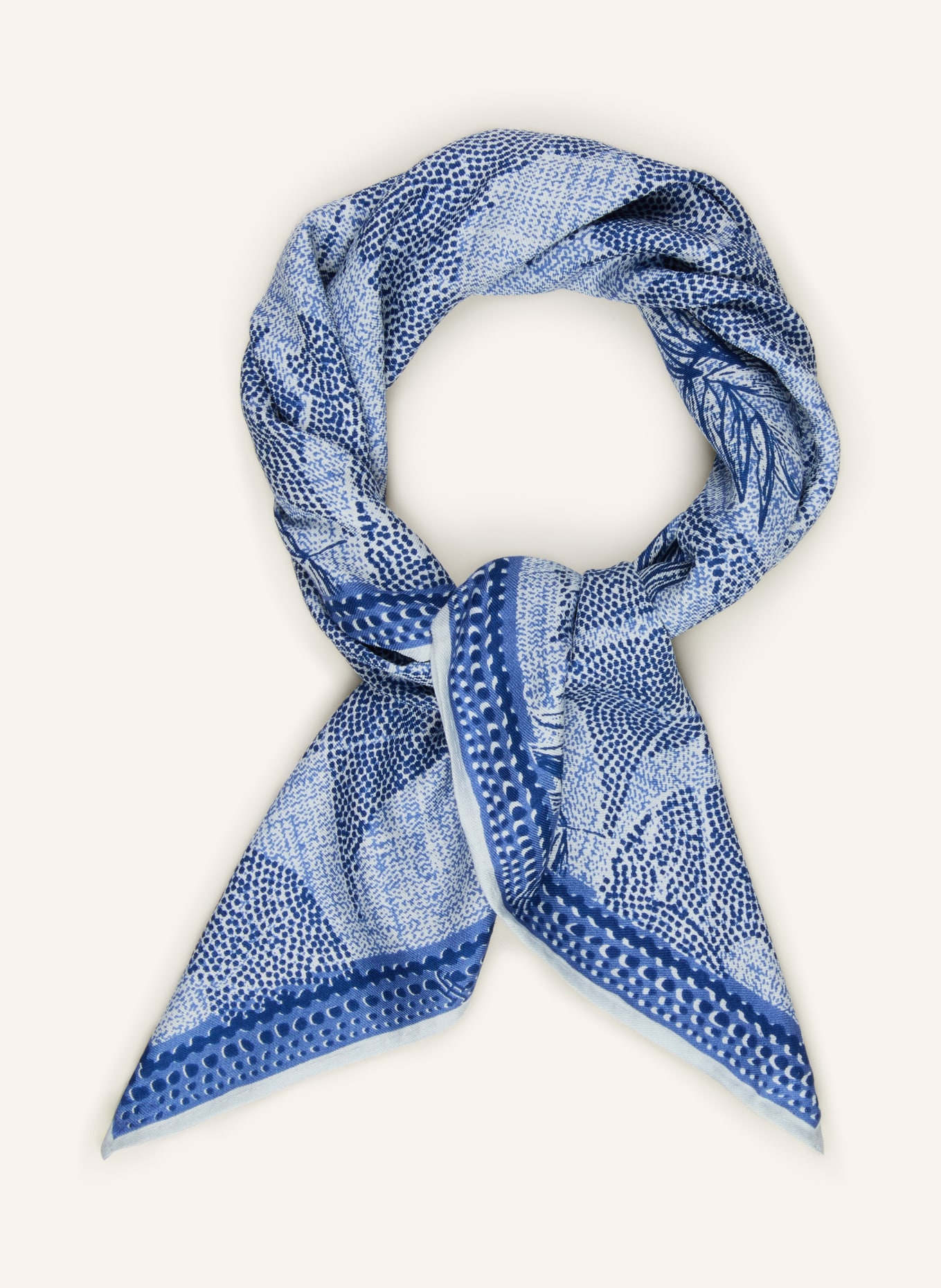 friendly hunting silk scarf: LIGHT BLUE / DARK BLUE / BLUE