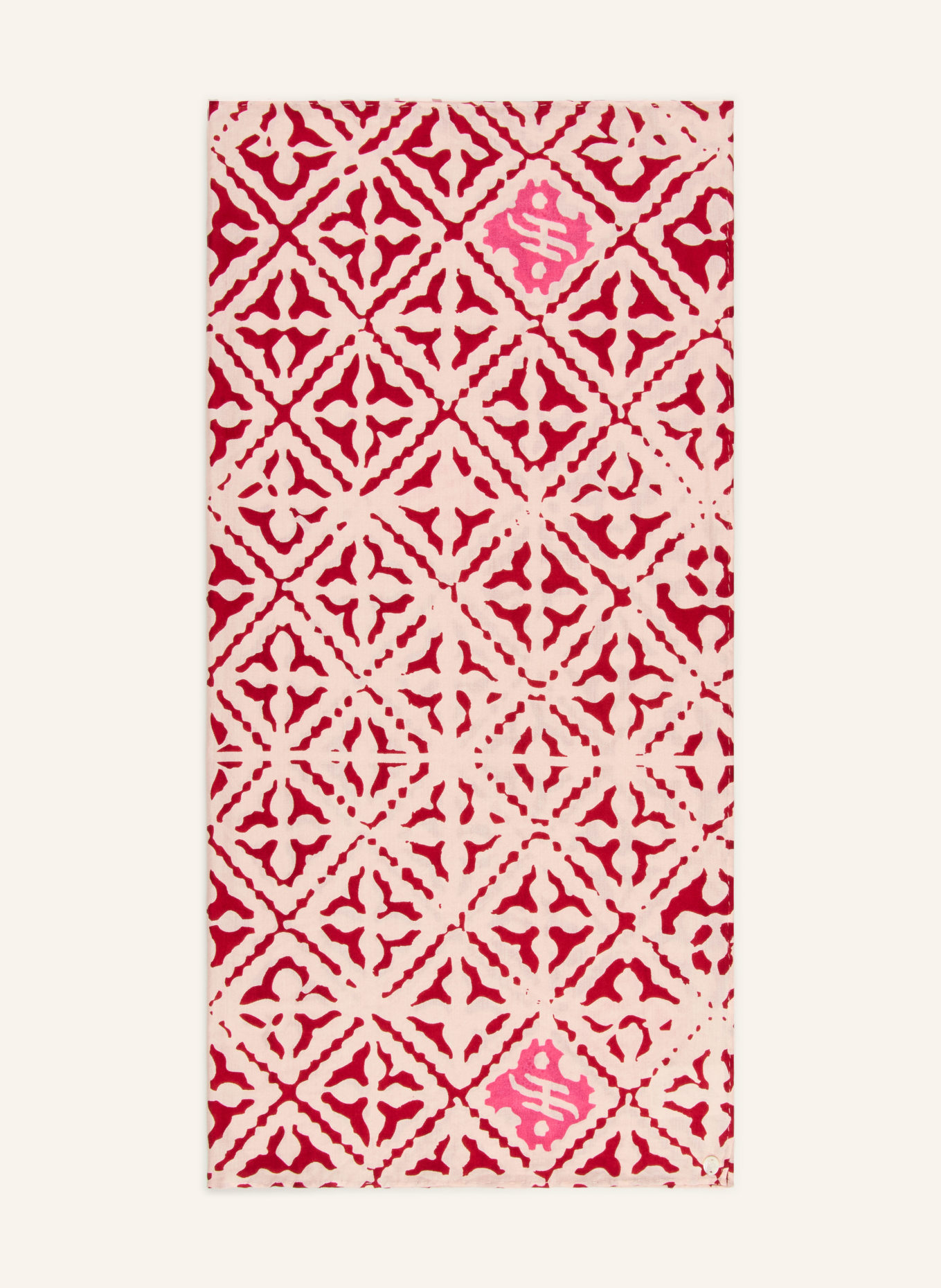 friendly hunting silk scarf: LIGHT PINK / DARK RED