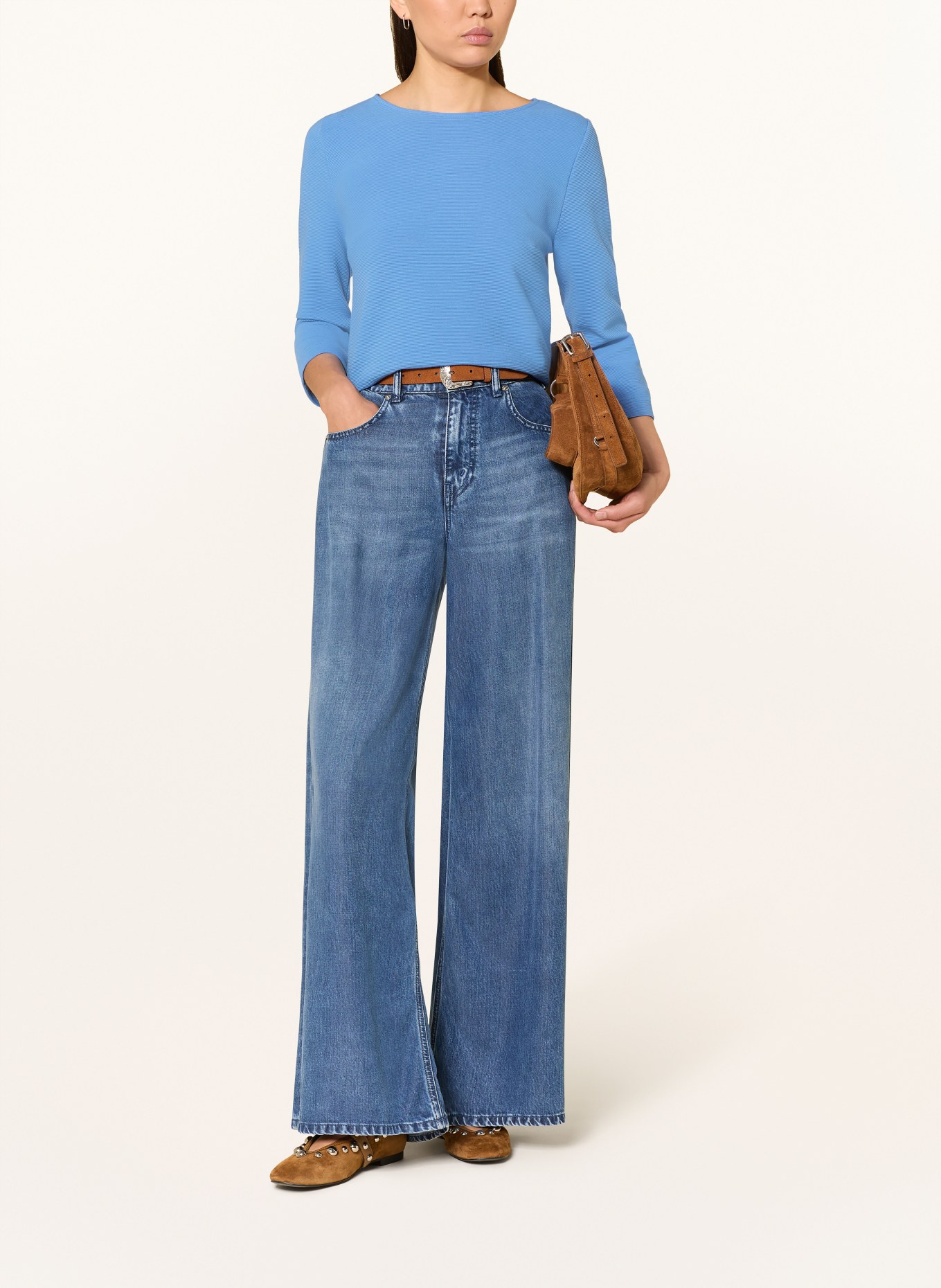 ZAÍDA Shirt with 3/4-length sleeves: BLUE