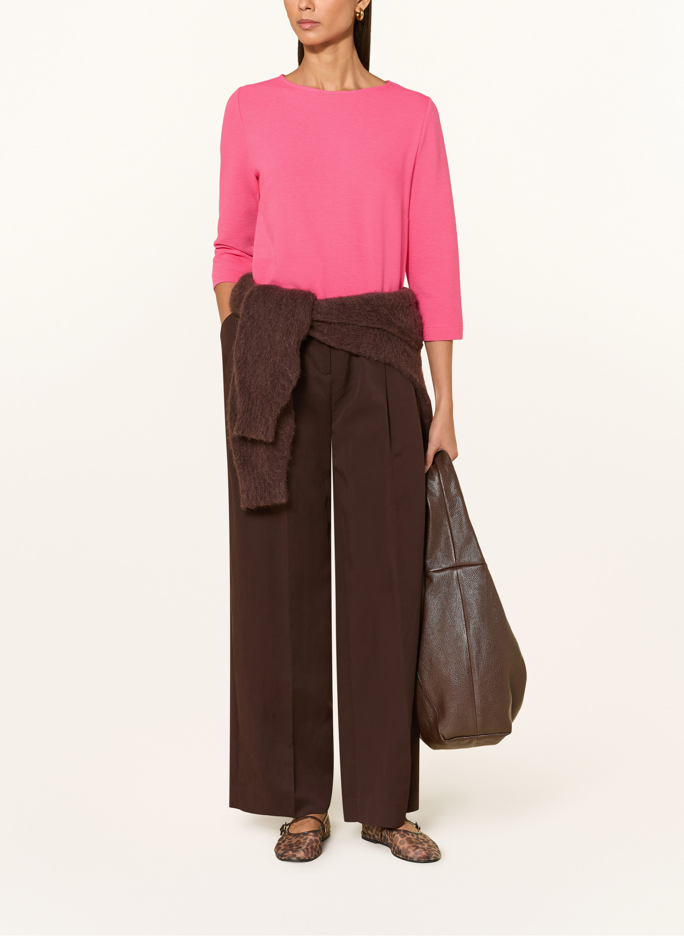 ZAÍDA Shirt mit 3/4-Arm: NEONROSA