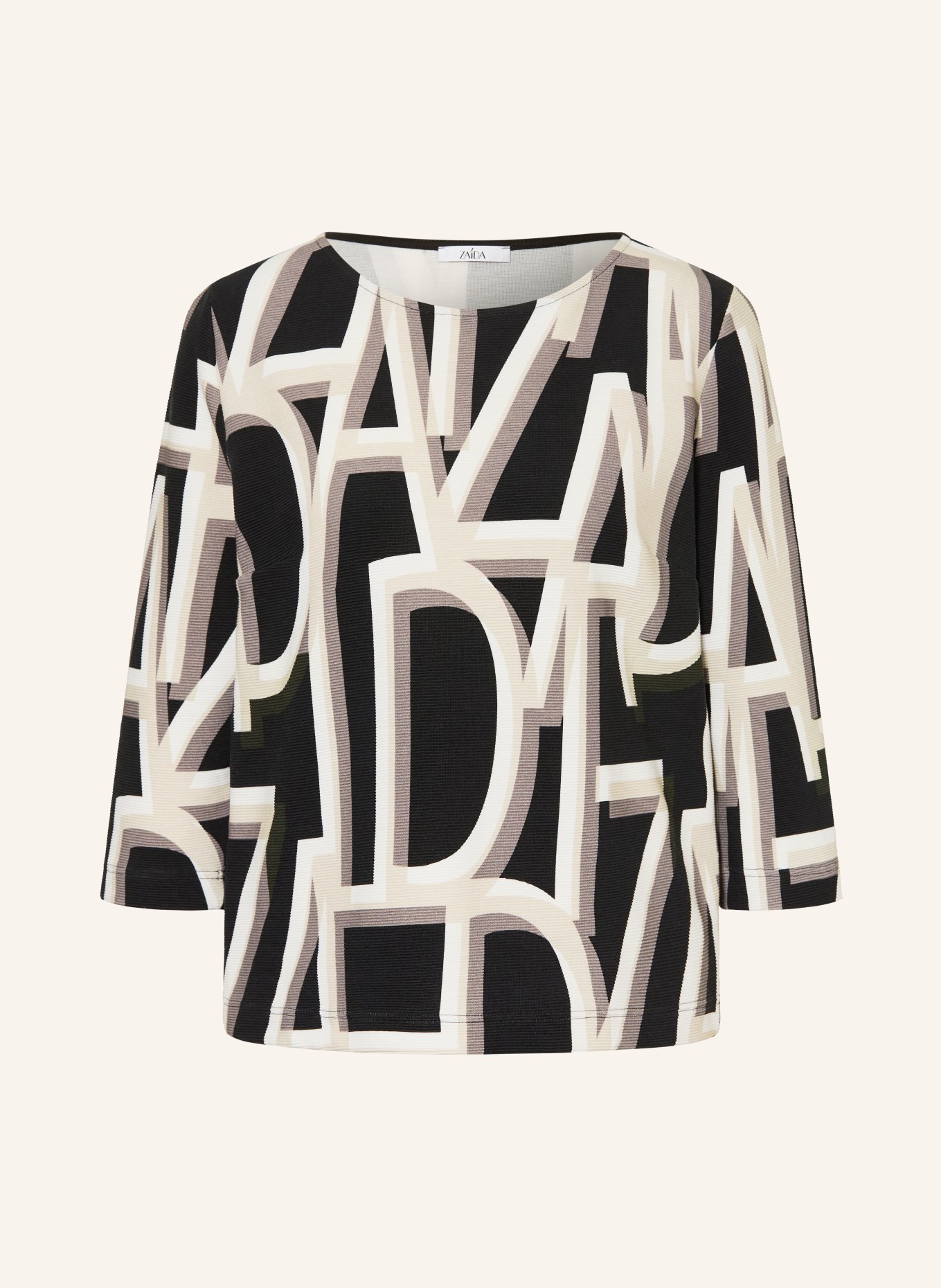 ZAÍDA Shirt mit 3/4-Arm: WEISS / SCHWARZ