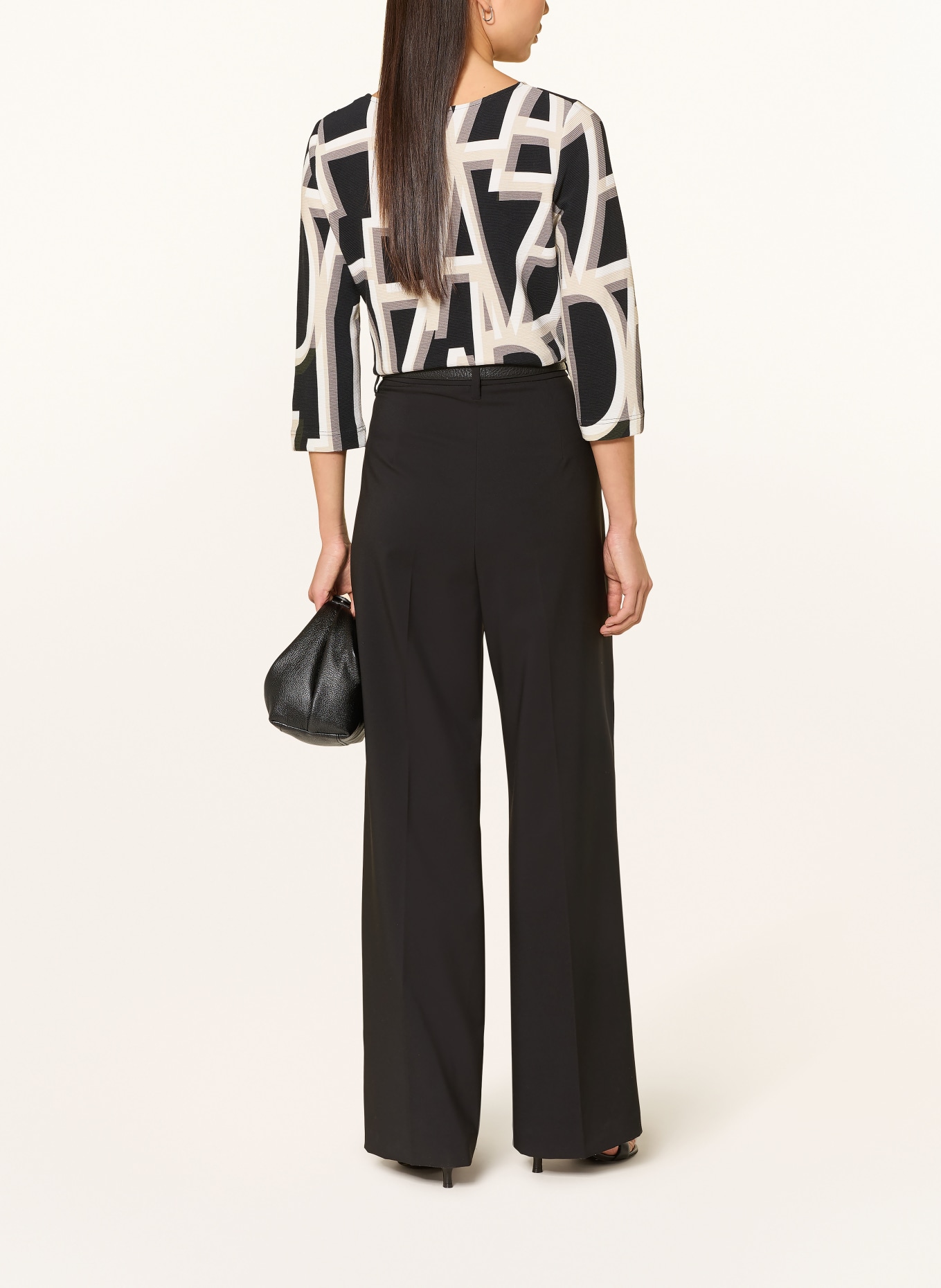 ZAÍDA Shirt mit 3/4-Arm: WEISS / SCHWARZ