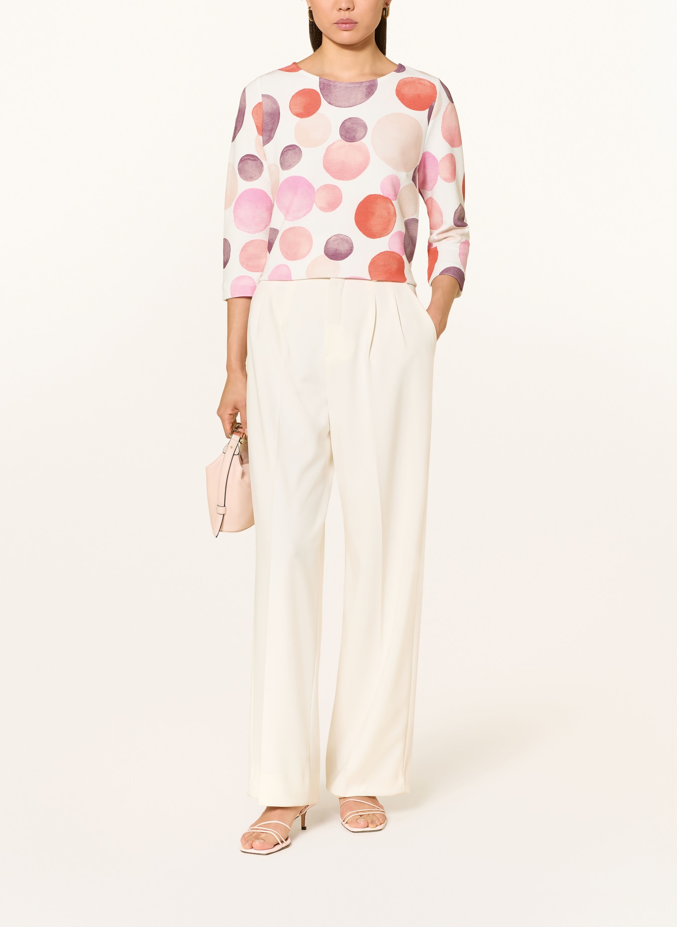 ZAÍDA Shirt with 3/4-length sleeves: LIGHT PINK / DARK PURPLE / RED