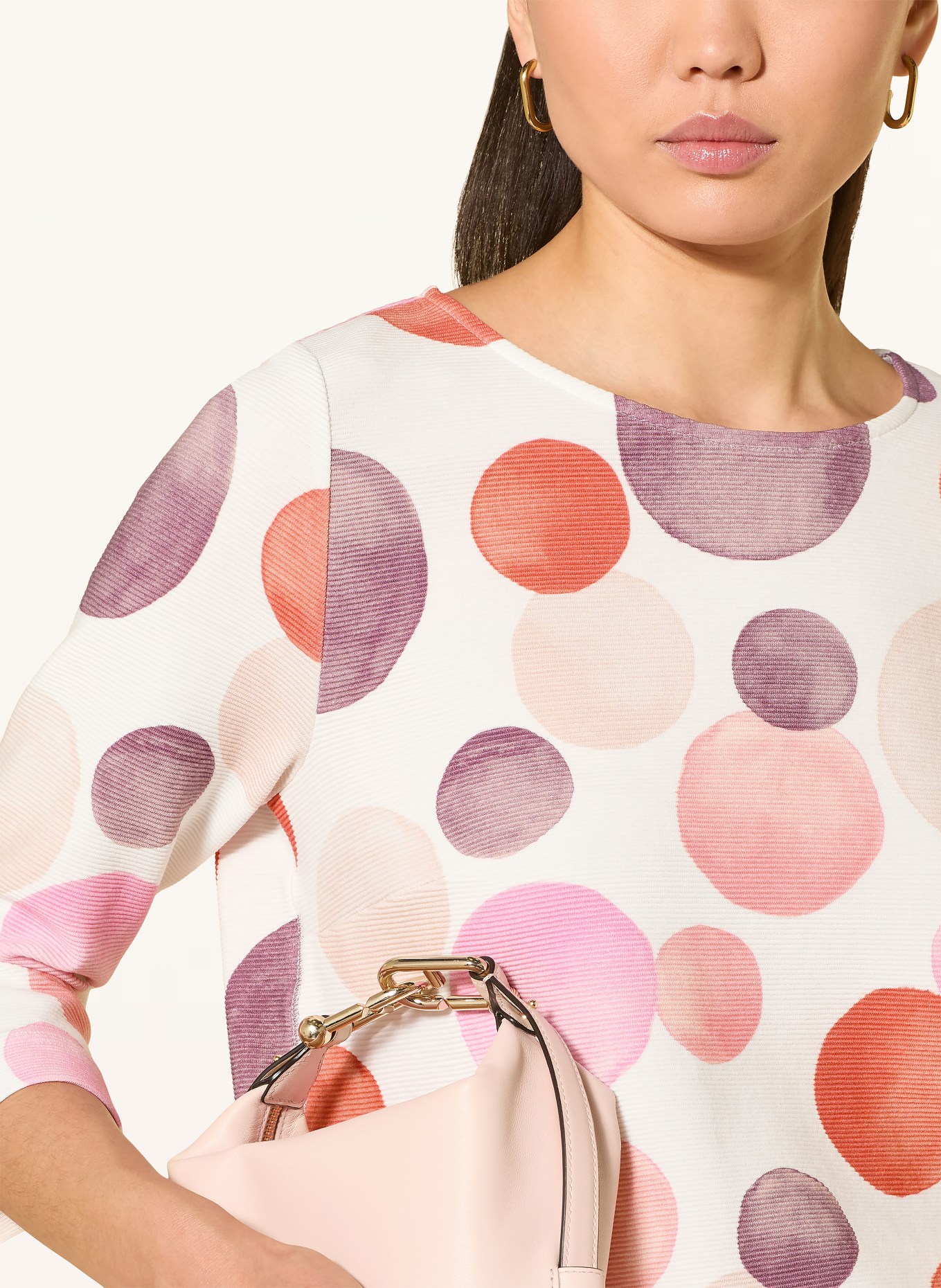 ZAÍDA Shirt with 3/4-length sleeves: LIGHT PINK / DARK PURPLE / RED