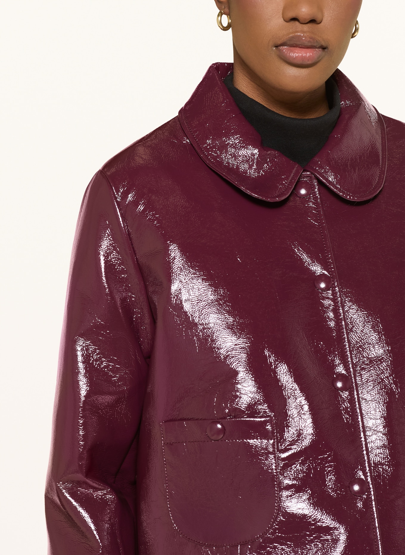 ba&sh Jacke in Lederoptik: DUNKELLILA