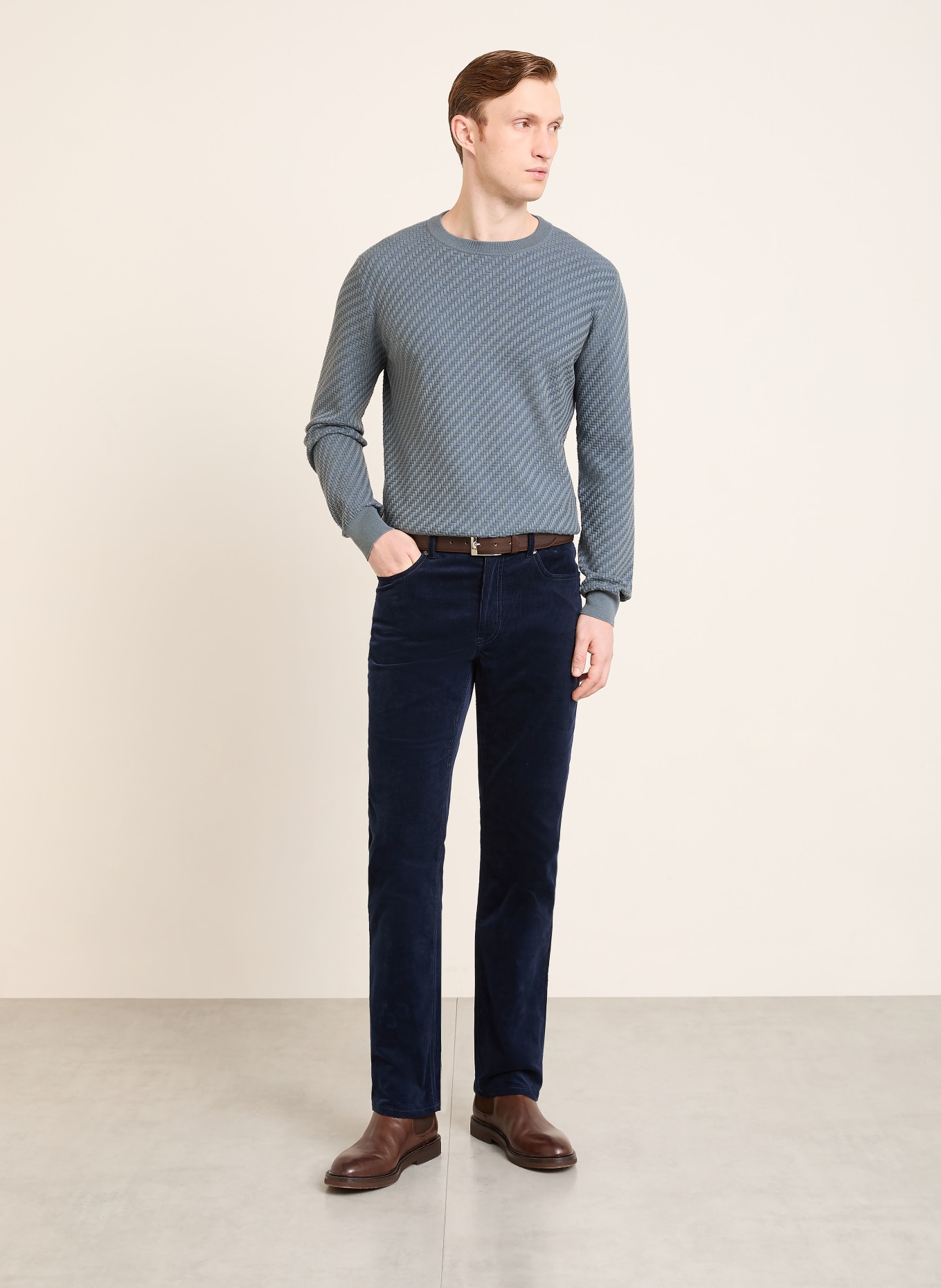 Brioni Pullover mit Seide: BLAU