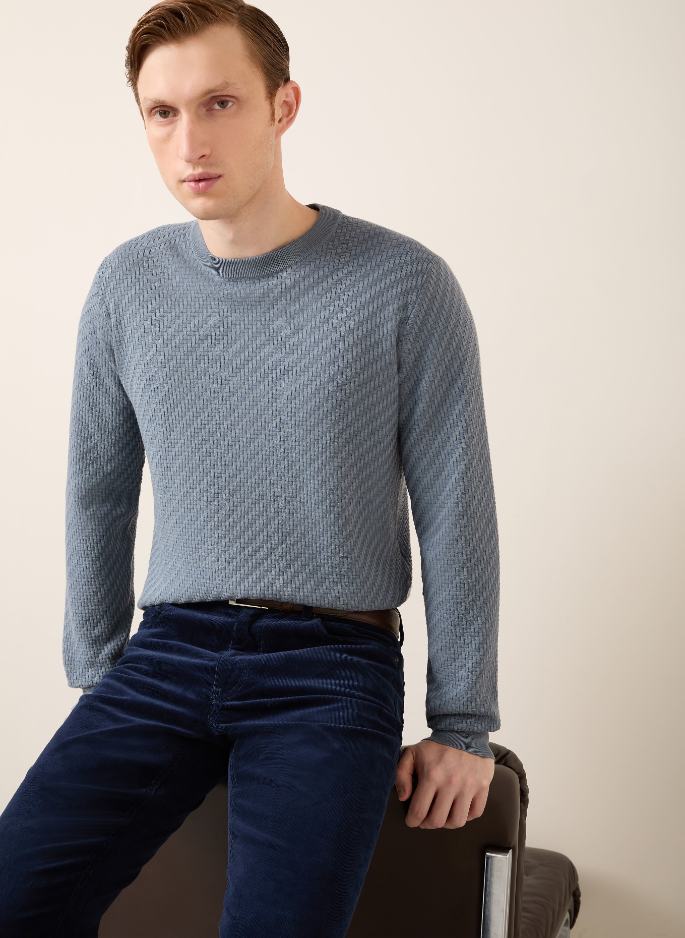 Brioni Pullover mit Seide: BLAU