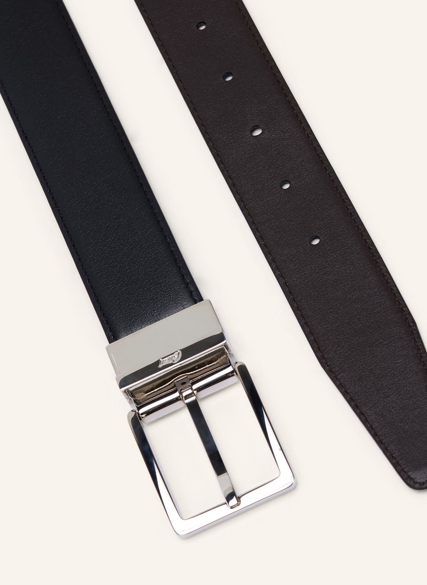 Brioni Ledergürtel: SCHWARZ / SILBER