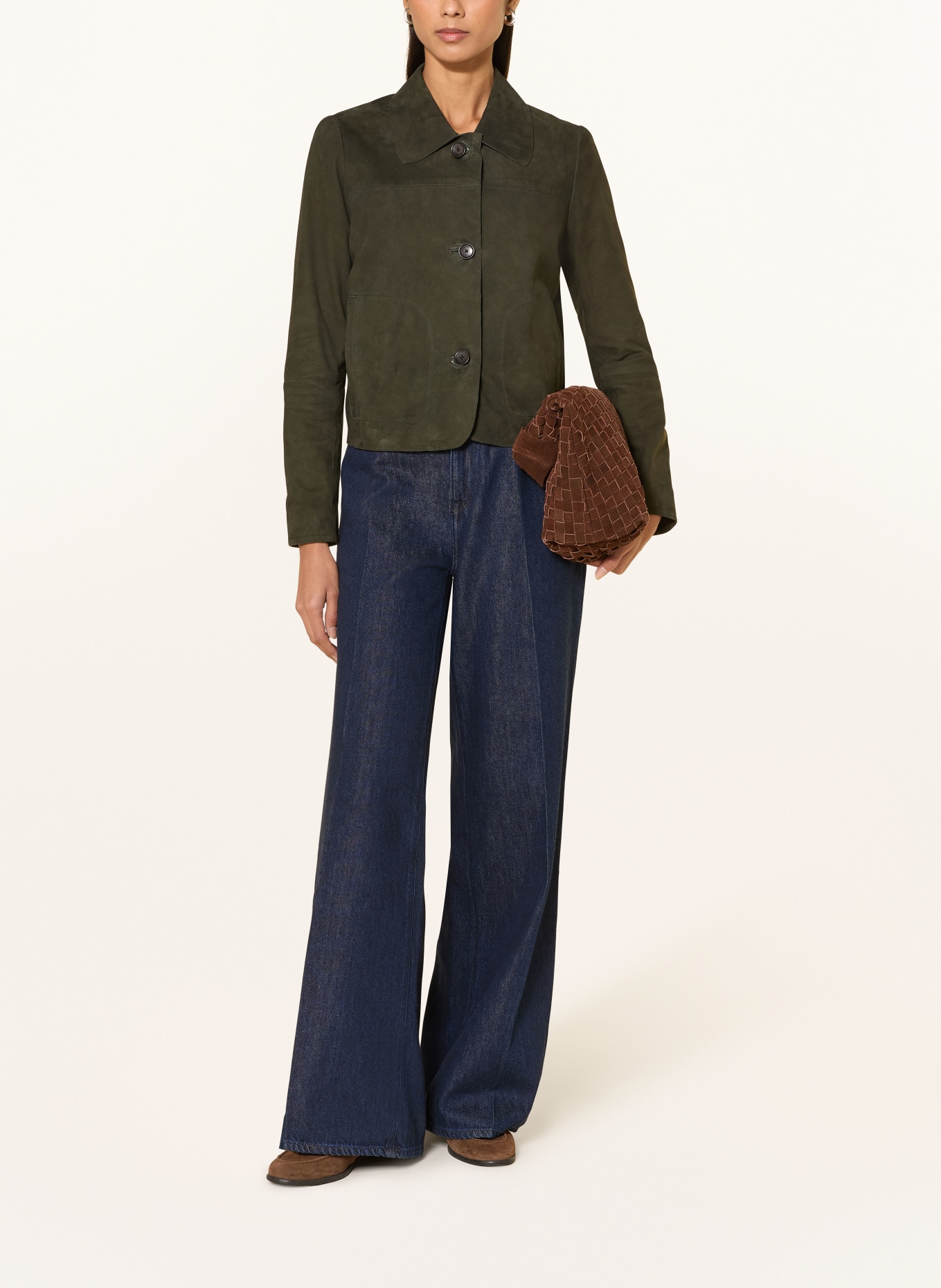 RICANO Kožená bunda JEENA: TMAVĚ ZELENÁ