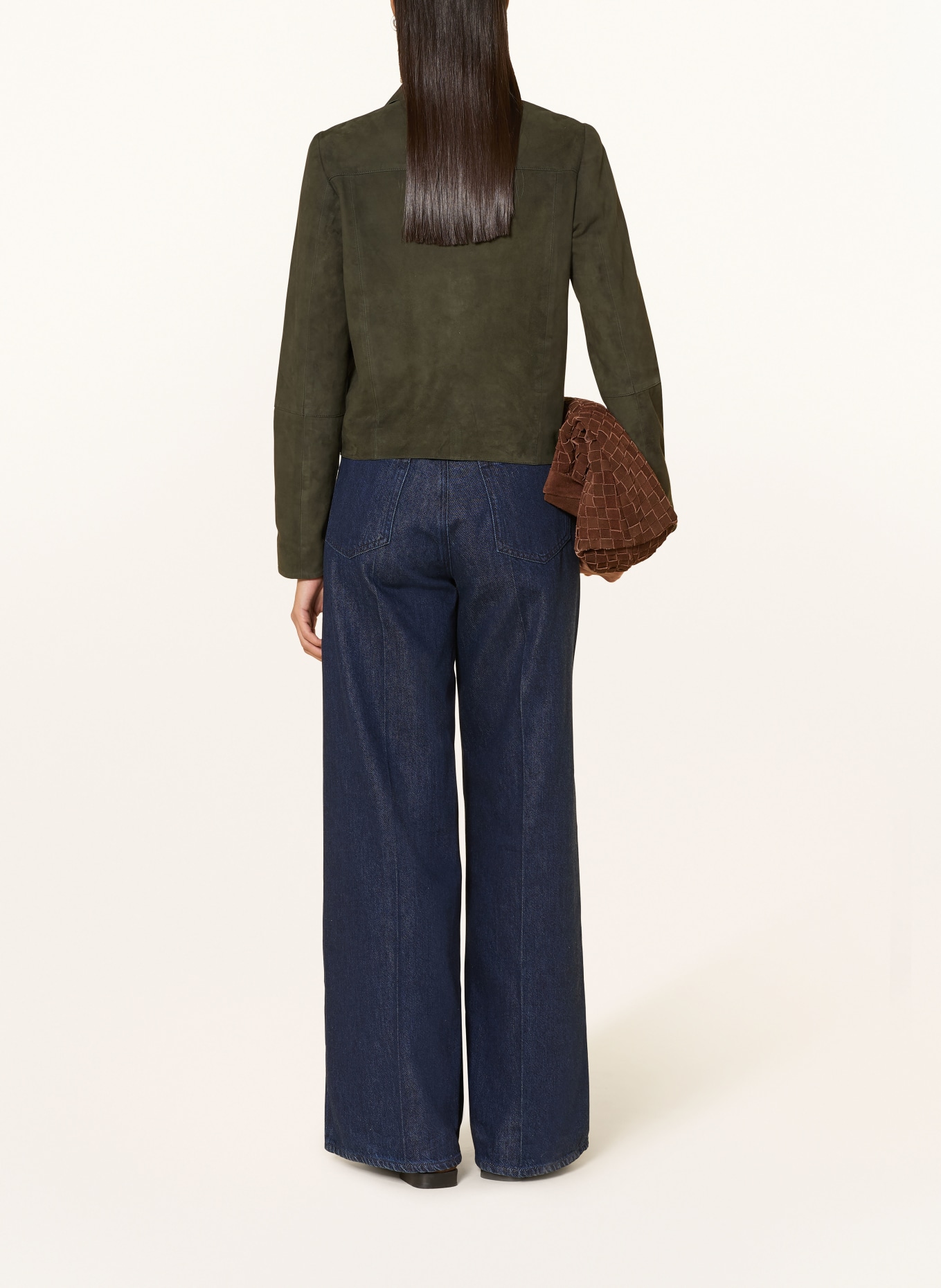 RICANO Kožená bunda JEENA: TMAVĚ ZELENÁ