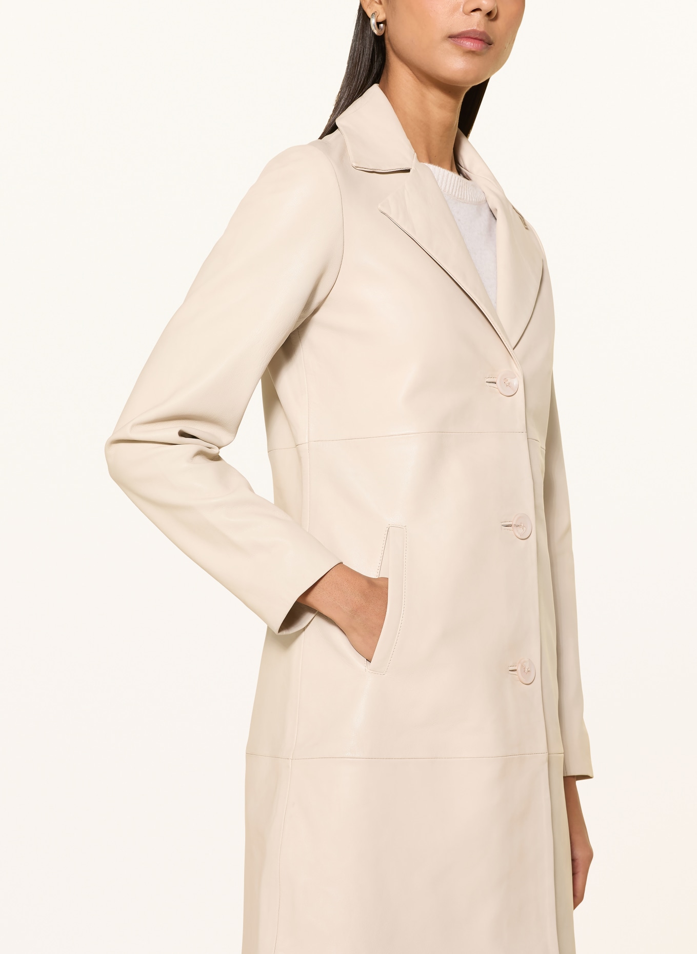 RICANO Ledermantel MARIZA: ECRU