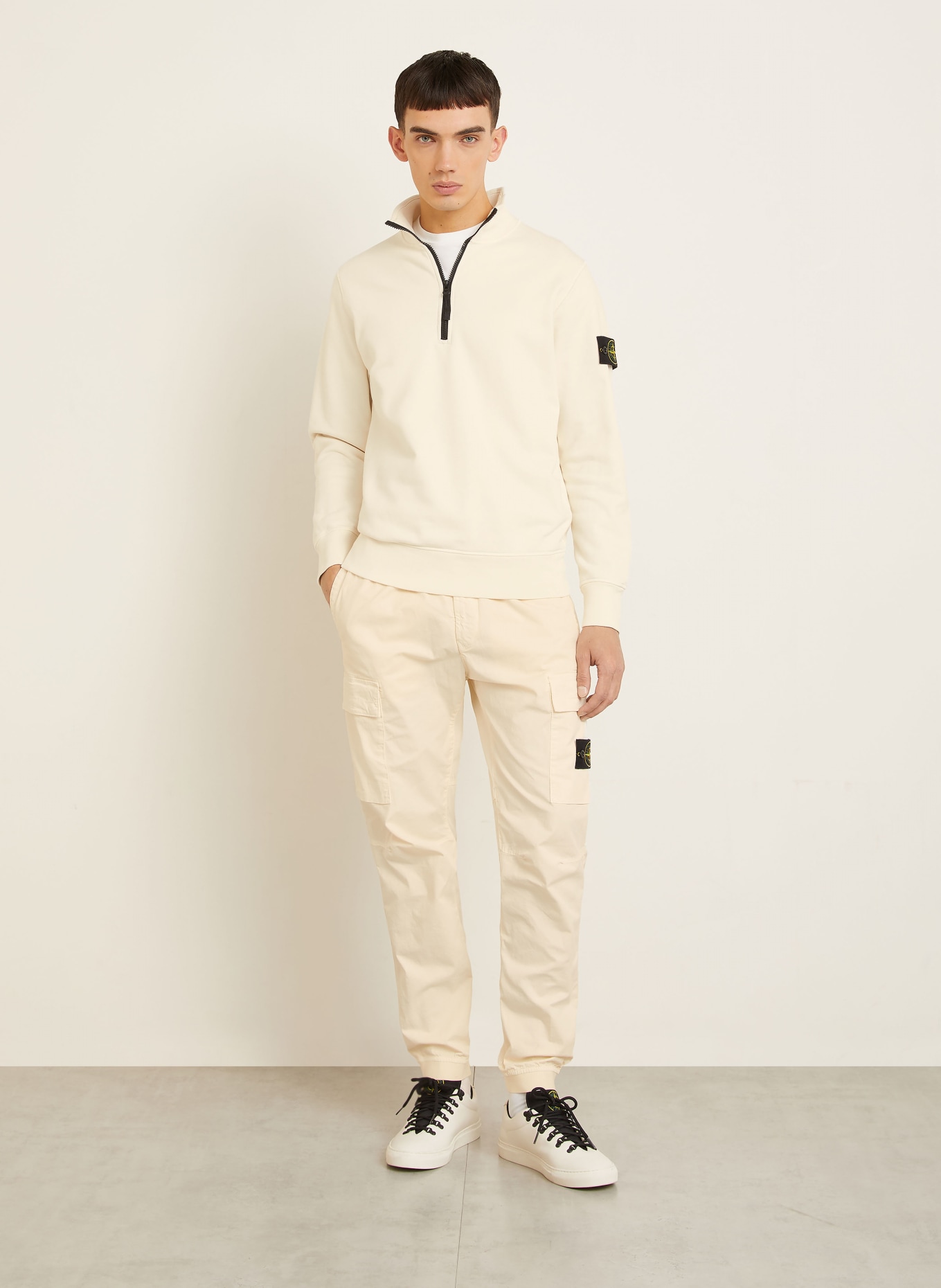 STONE ISLAND sweatshirt: ECRU