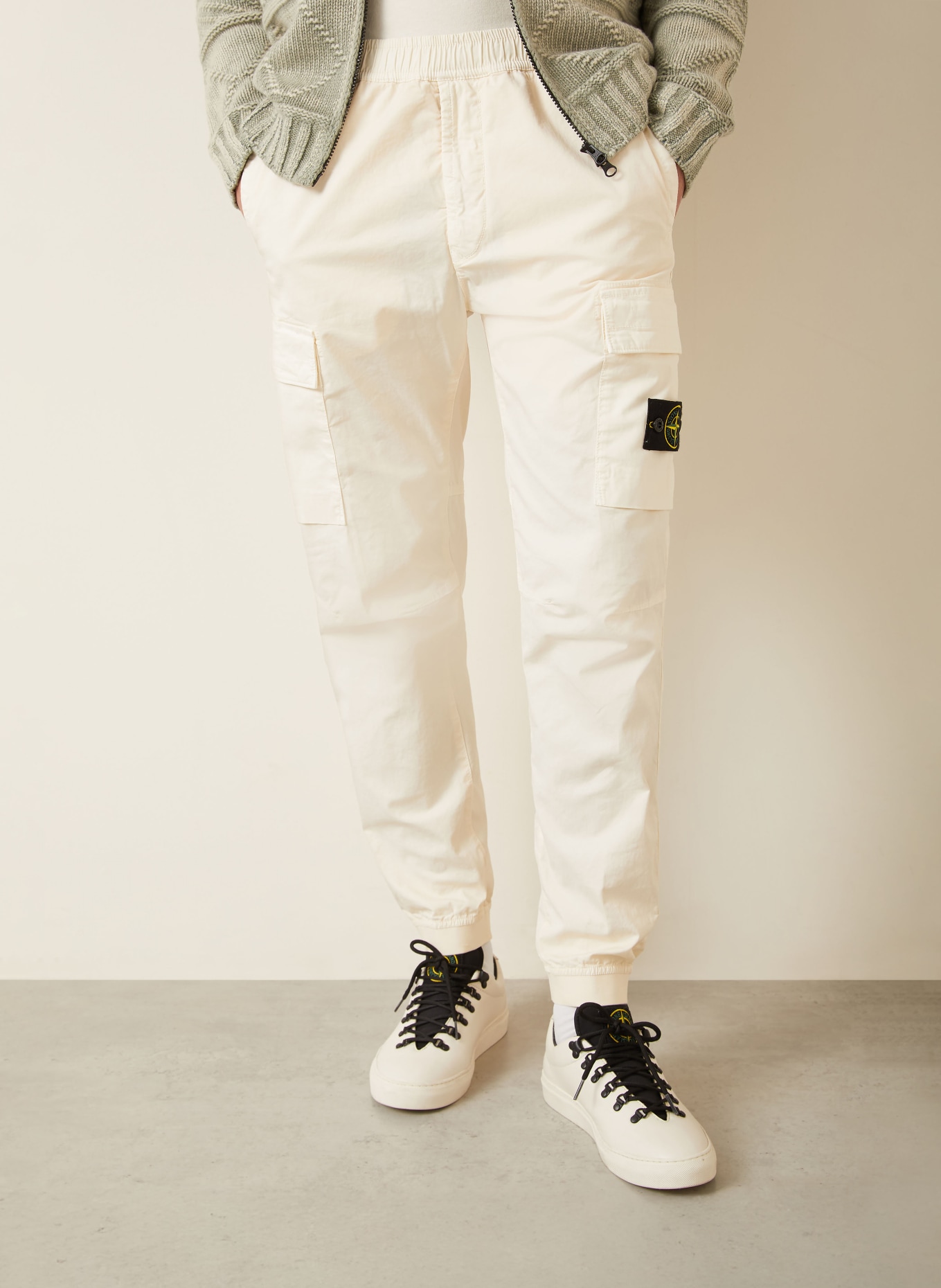 STONE ISLAND Cargo pants Extra Slim Fit: ECRU