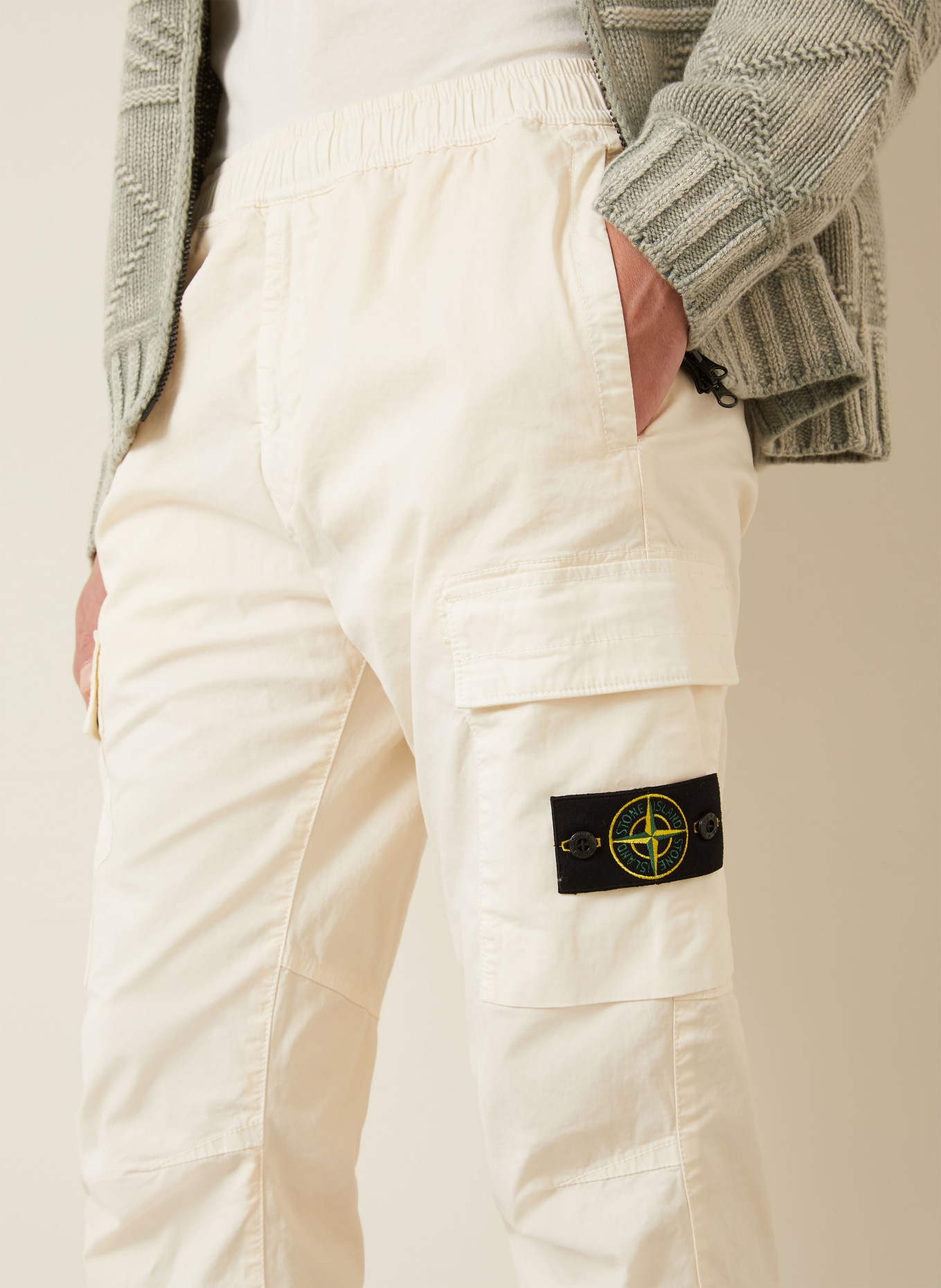 STONE ISLAND Cargo pants Extra Slim Fit: ECRU