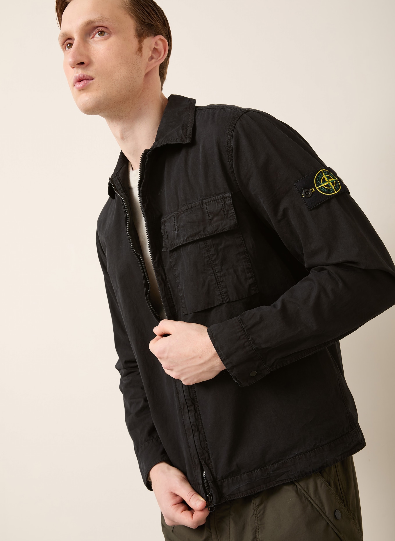 STONE ISLAND Overjacket: SCHWARZ