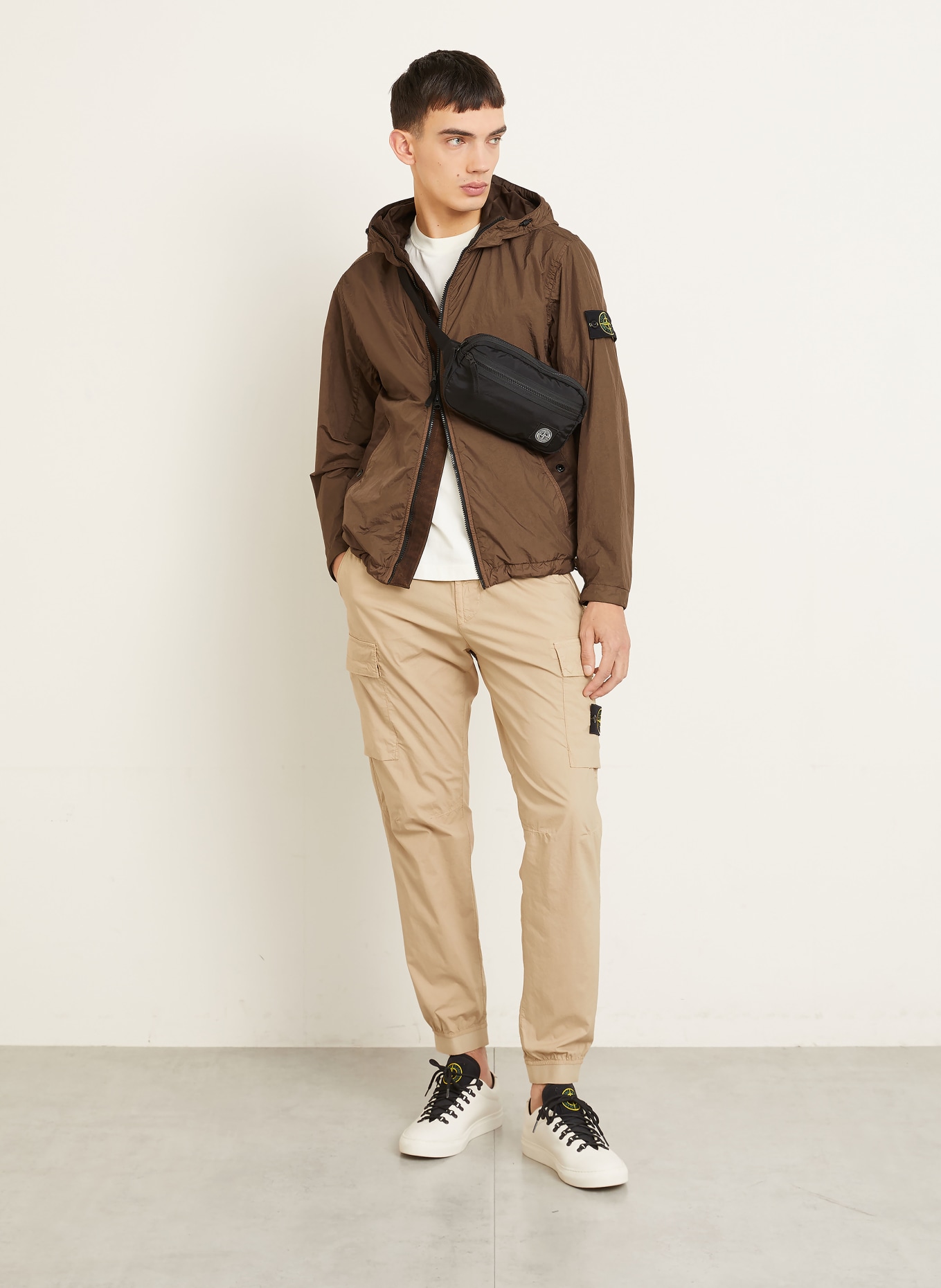 STONE ISLAND Regular fit cargo pants: BEIGE