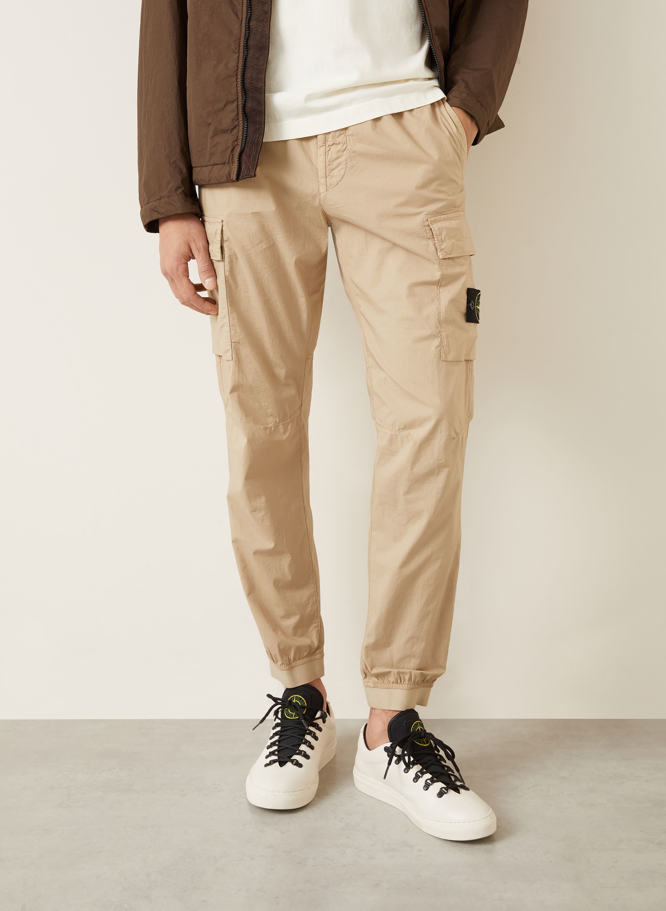 STONE ISLAND Regular fit cargo pants: BEIGE