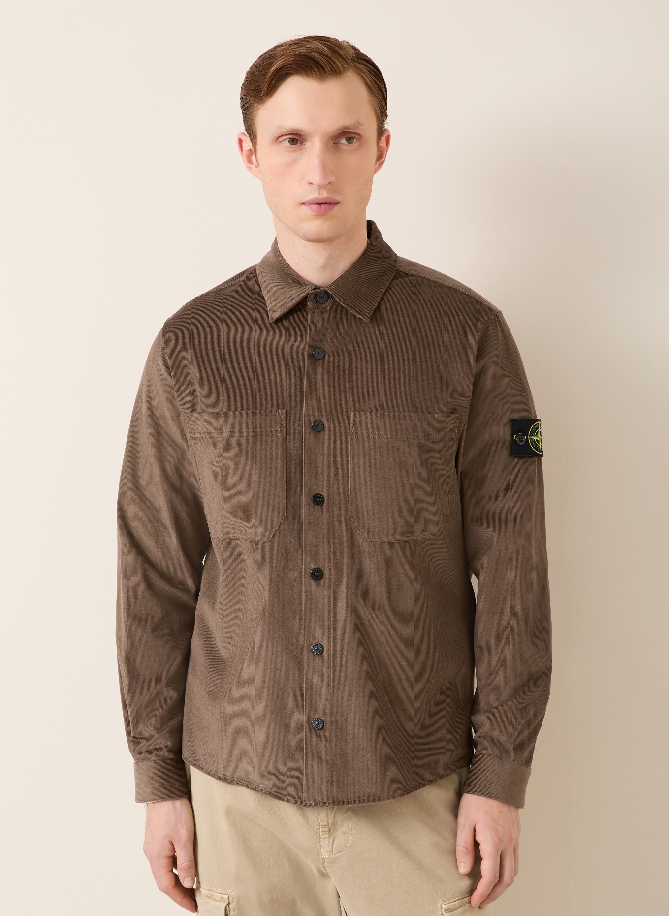 STONE ISLAND Cord-Overjacket: DUNKELBRAUN