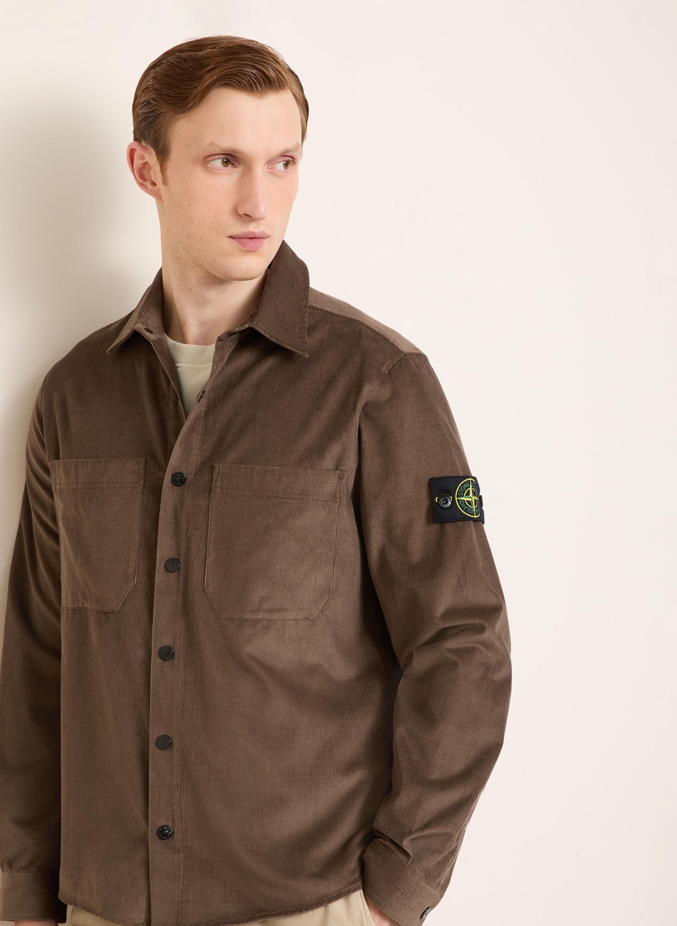 STONE ISLAND Cord-Overjacket: DUNKELBRAUN