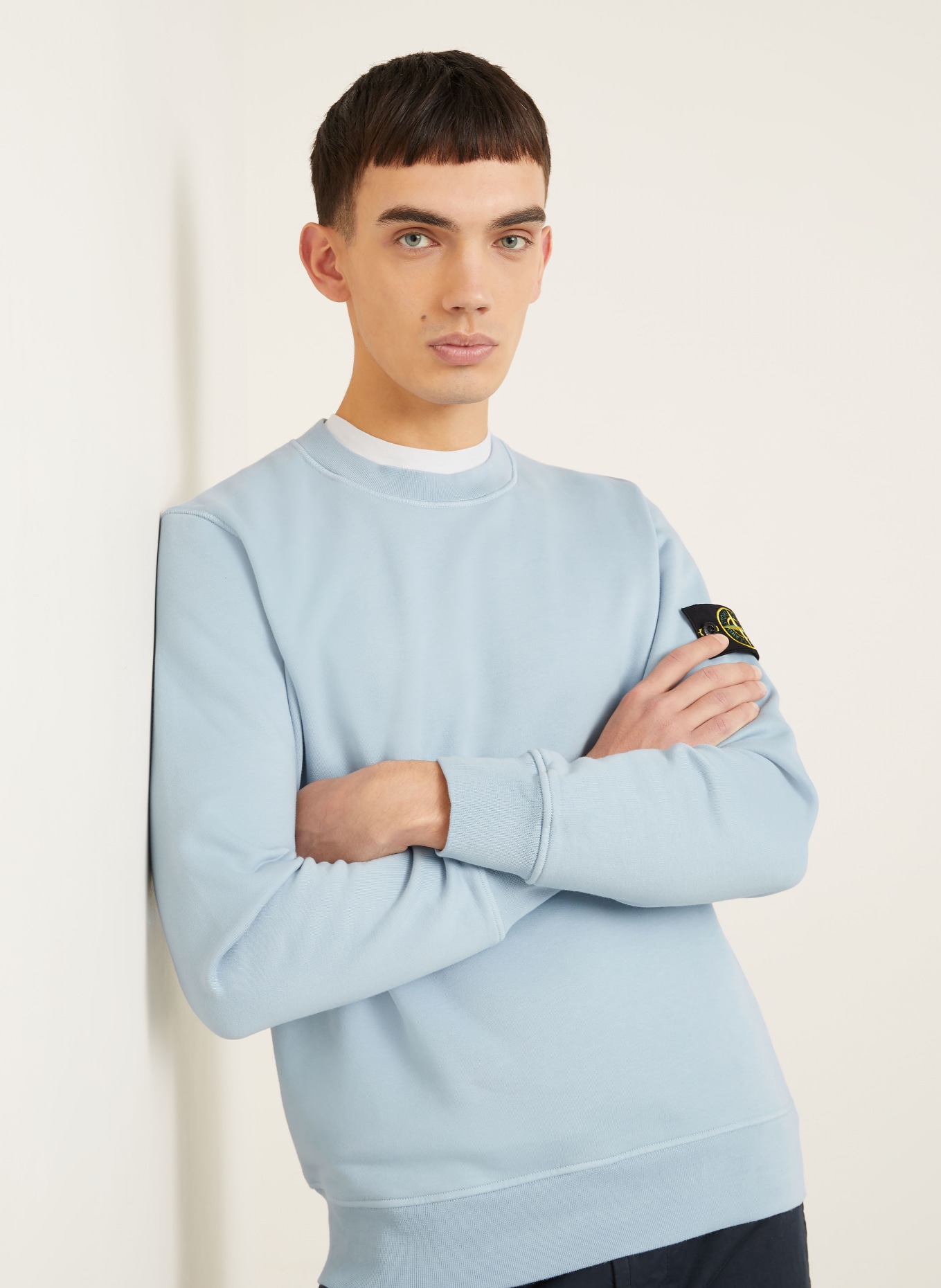 STONE ISLAND sweatshirt: LIGHT BLUE