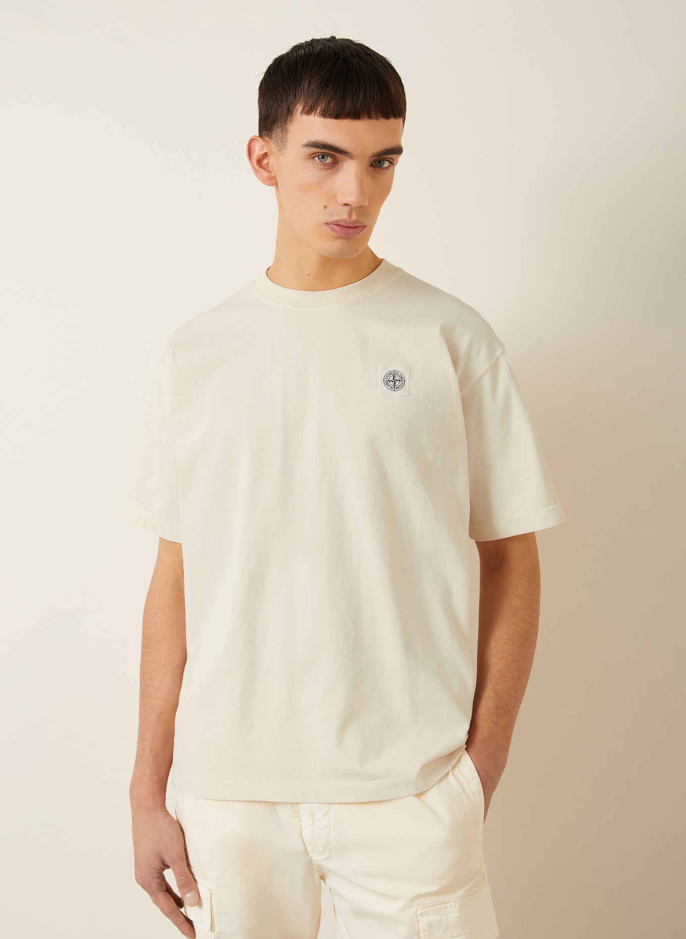 STONE ISLAND T-Shirt: ECRU