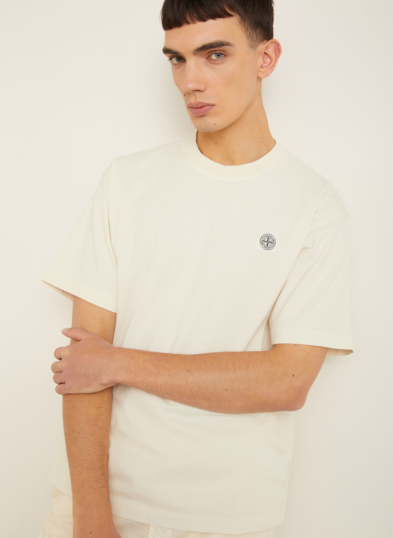 STONE ISLAND T-Shirt: ECRU