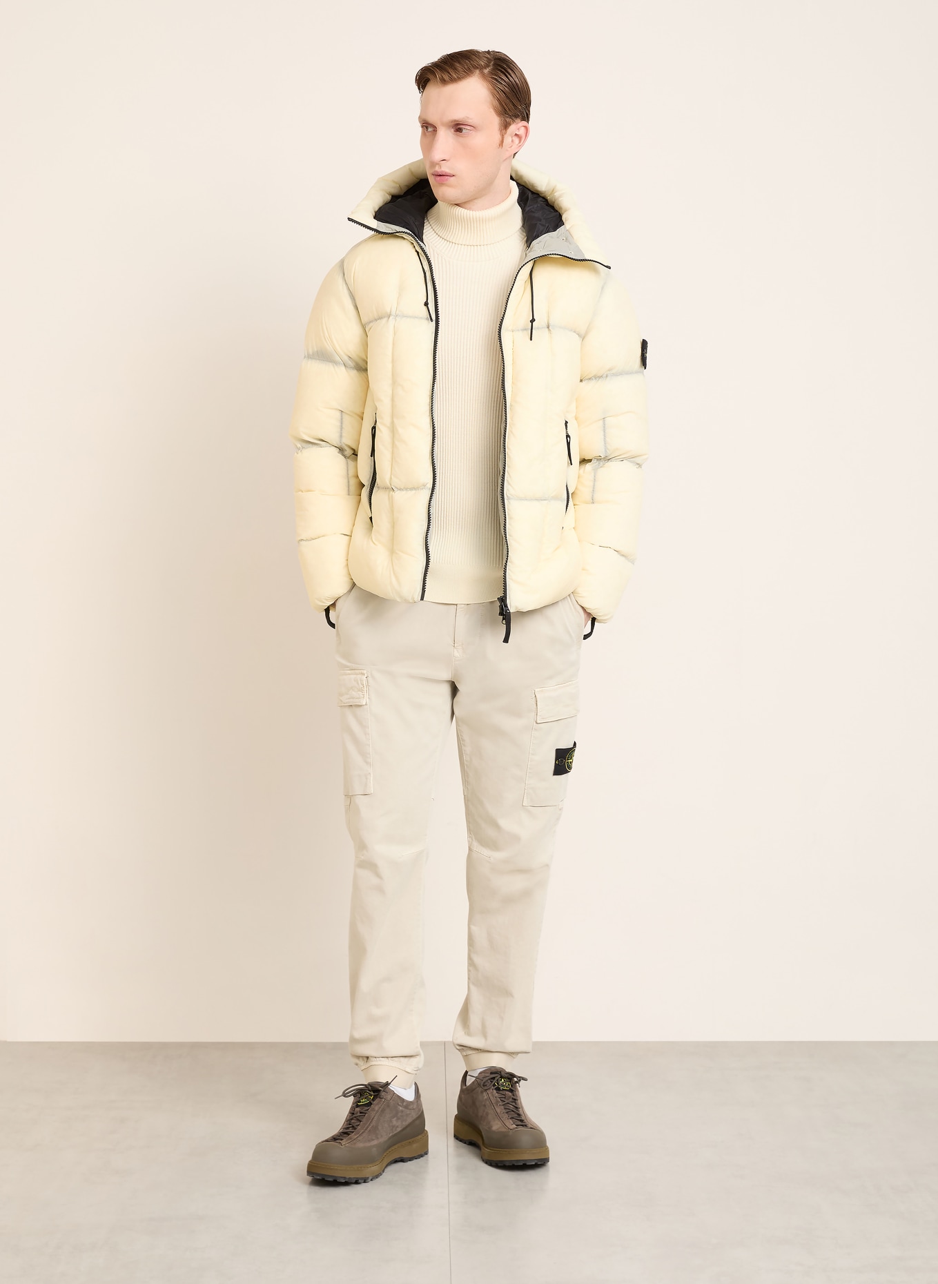 STONE ISLAND Daunenjacke: ECRU