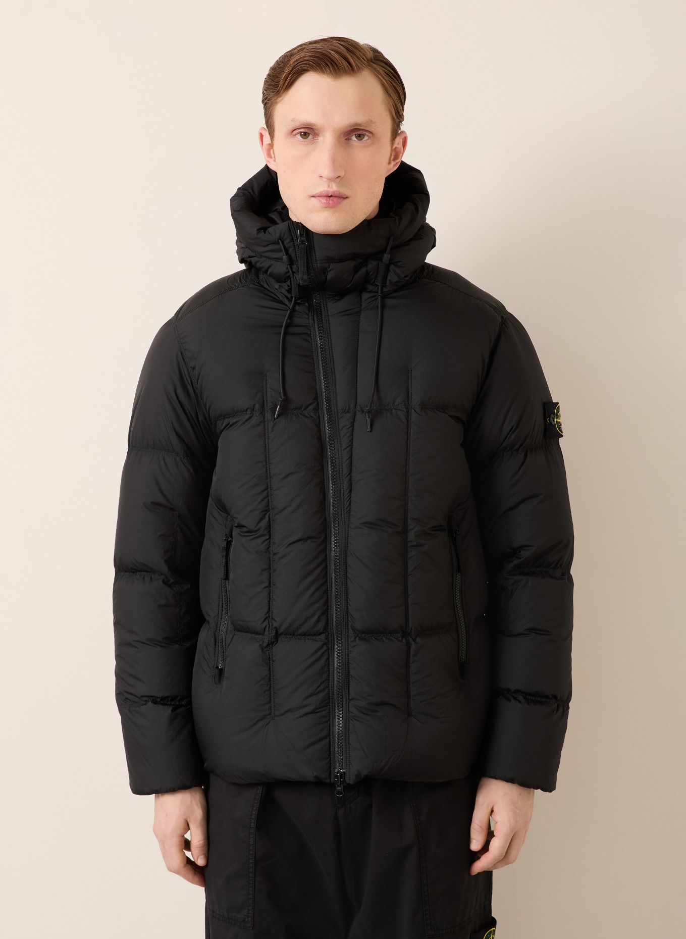STONE ISLAND down jacket: BLACK