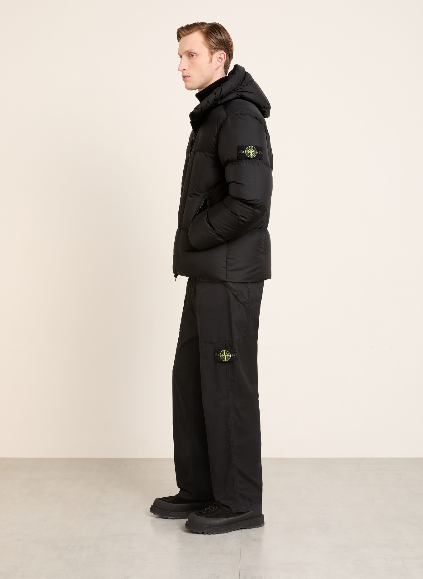 STONE ISLAND down jacket: BLACK