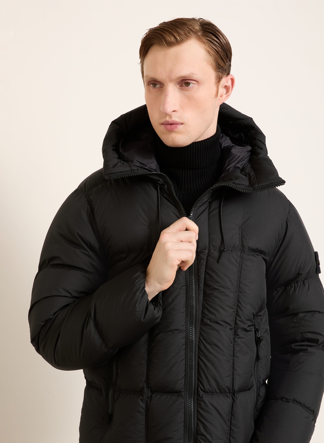 STONE ISLAND down jacket: BLACK