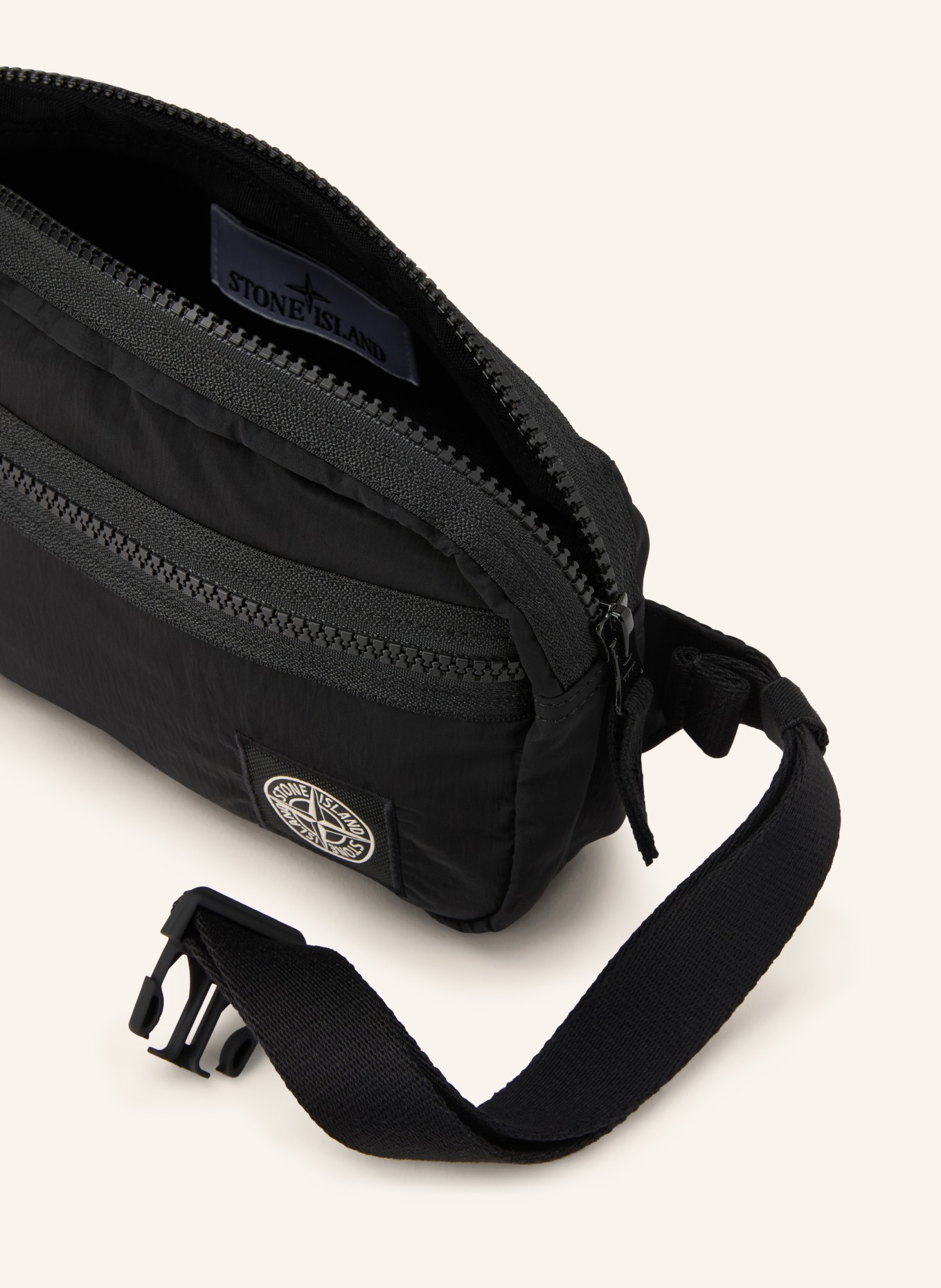 STONE ISLAND fanny pack: BLACK